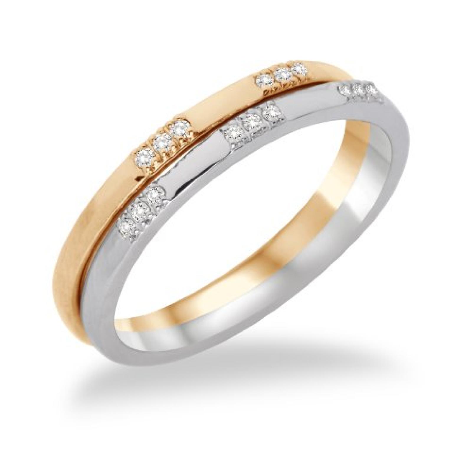 Miore Damen-Ring 2-teilig 375 weiß-/Gelbgold mit Brillanten MF9007RM 
