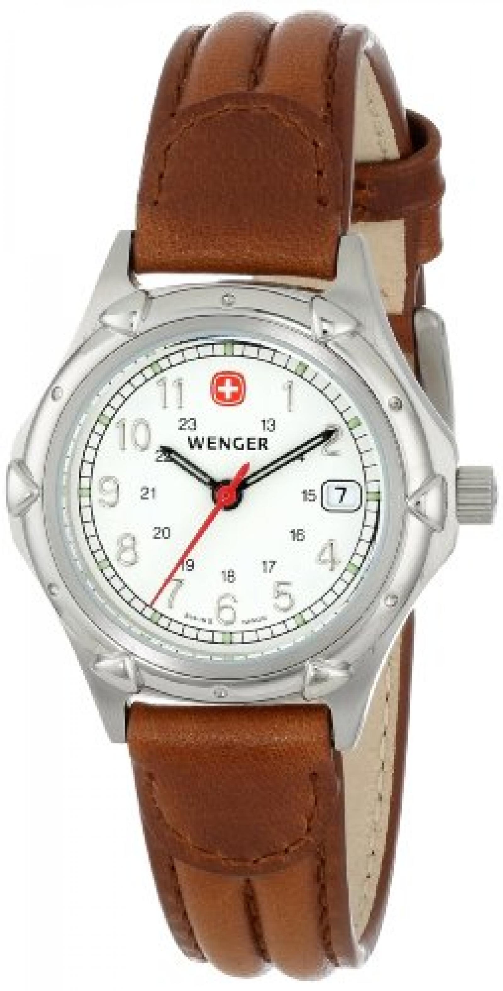 Wenger Womens 70200 Standard Issue White Dial Brown Lederarmbanduhr Wenger Womens 70200 Standard Issue White Dial Brown Lederarmbanduhr