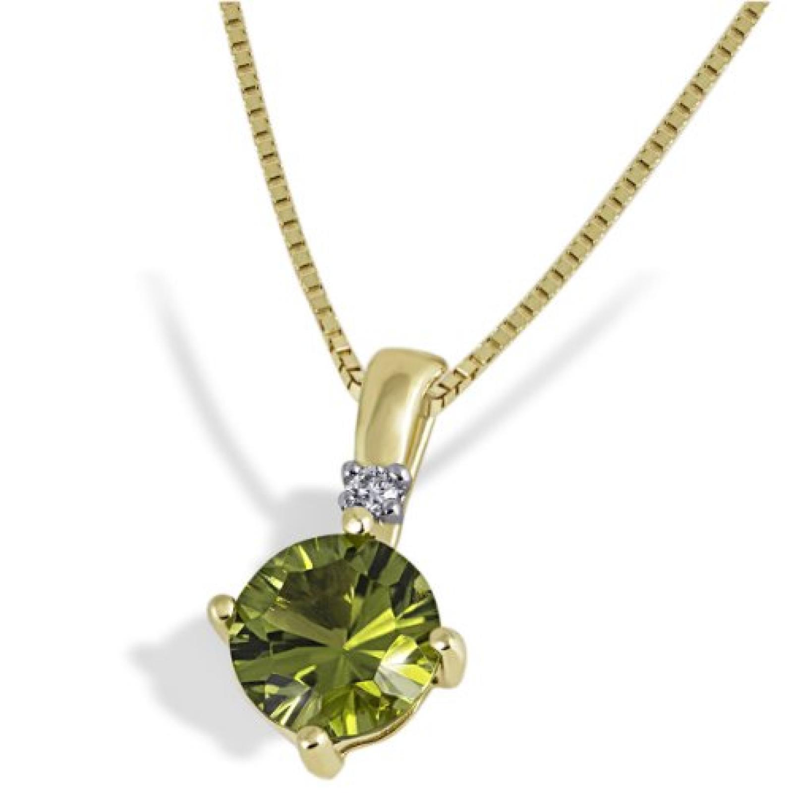 goldmaid Damen-Halskette 333 Gelbgold 1 Peridot 1 Brillant 0,03ct C973GG 