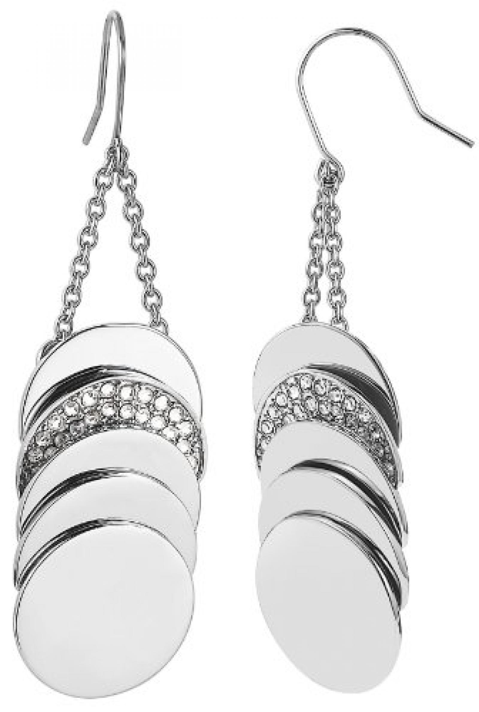 Pierre Cardin Damen-Ohrh&auml;nger 925 Sterling Silber Edelstahl rhodiniert Kristall Zirkonia Voilette wei&szlig; PCER10001A000 