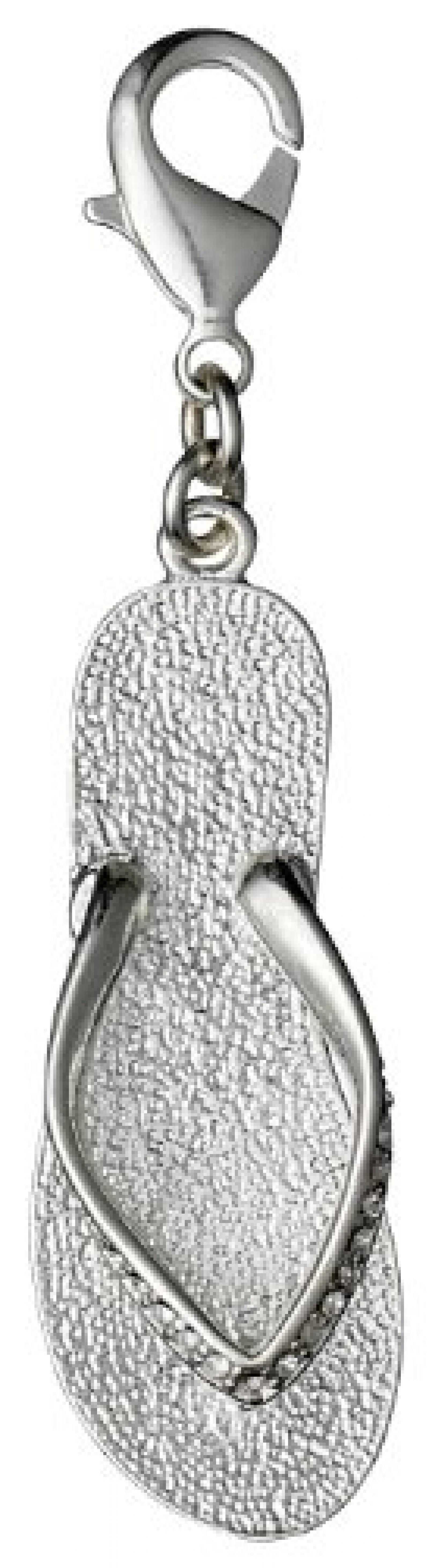 Pilgrim Jewelry Damen-Anh&auml;nger Messing aus der Serie Mega versilbert,wei&szlig; 6 cm 411326001 