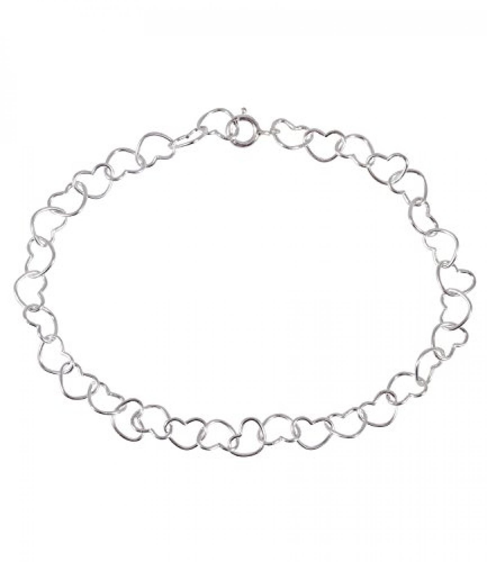 SIX Armband aus 925er Silber mit feinen Herzchen Gliedern (186-114) 