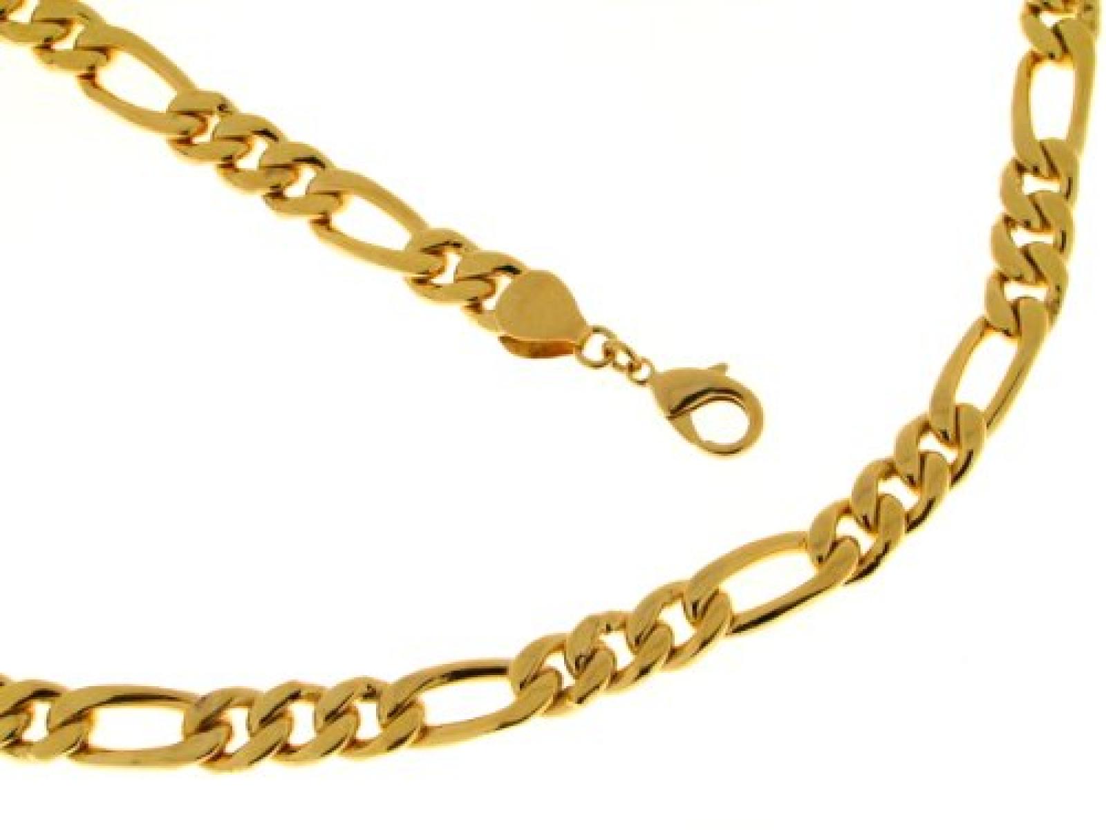 BOB C. Herren-Halskette ohne Anhänger Messing Figaro 10,0 mm 296194 