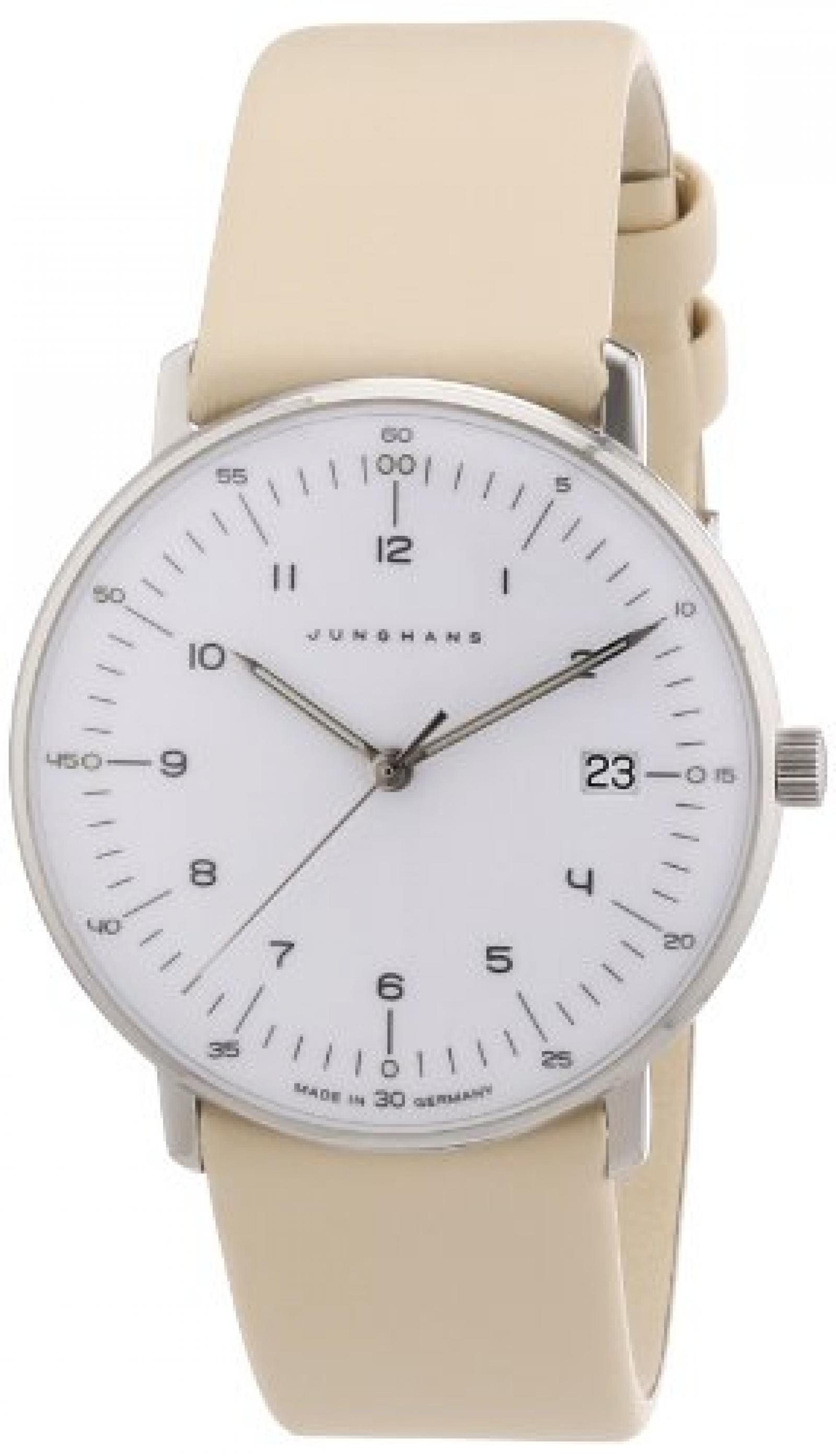 Junghans Damen-Armbanduhr XS Max Bill Analog Quarz Leder 047/4252.00 