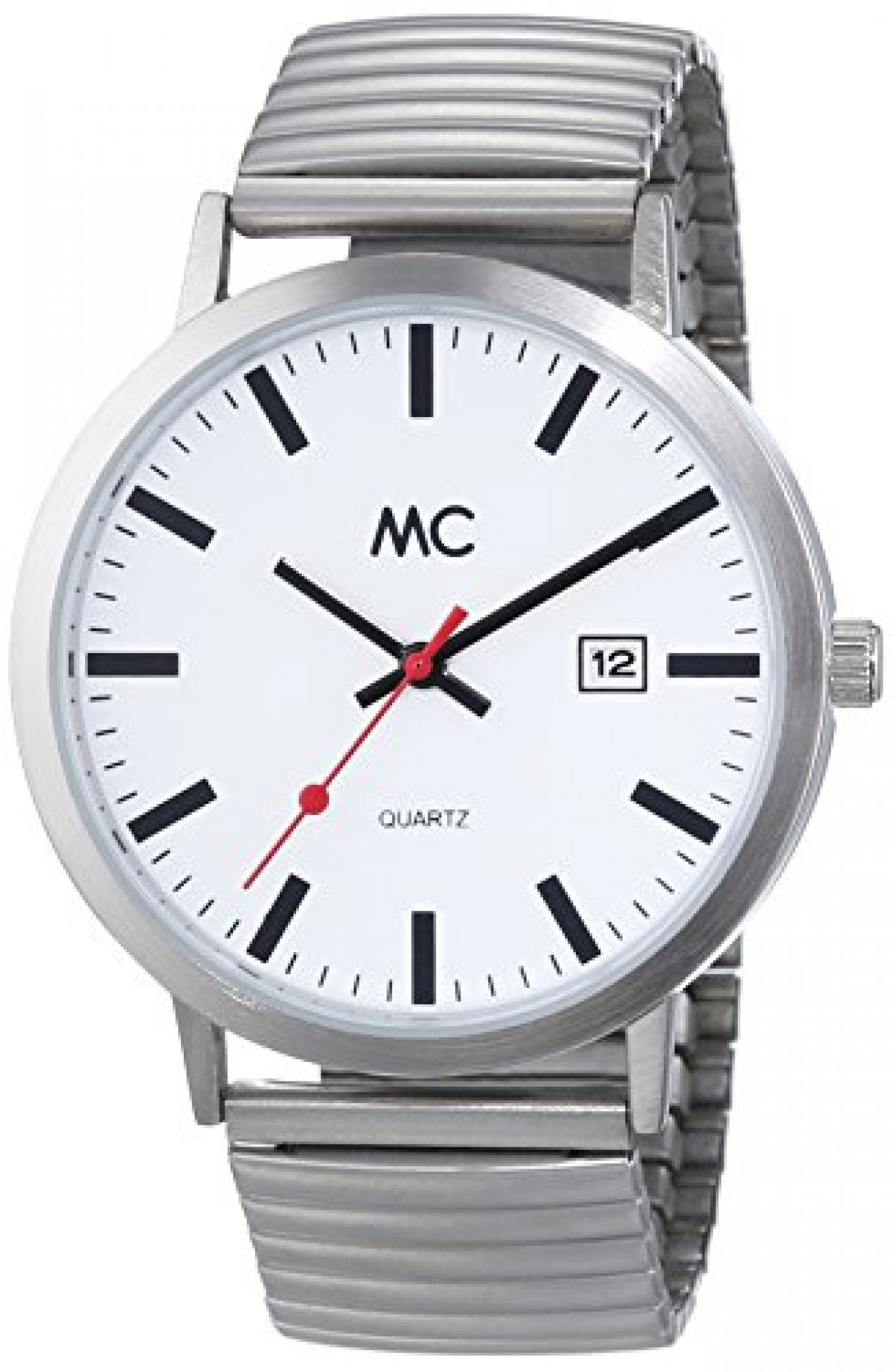 MC Timetrend Herren-Armbanduhr XL Bahnhofsuhr Analog Quarz Messing 27679 