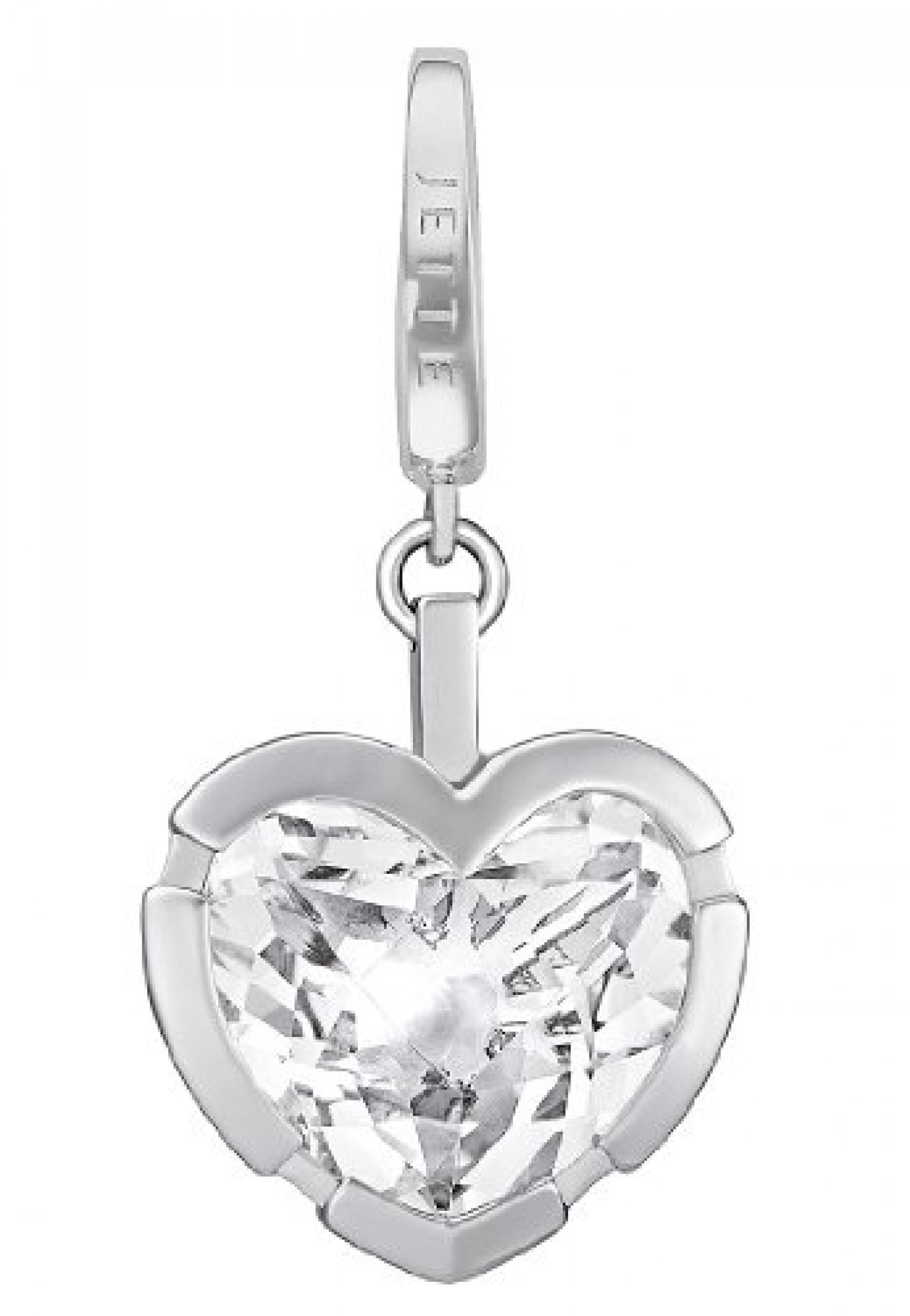 JETTE Charms Damen-Charm CHARM 925er Silber rhodiniert 1 Quarz One Size, silber 