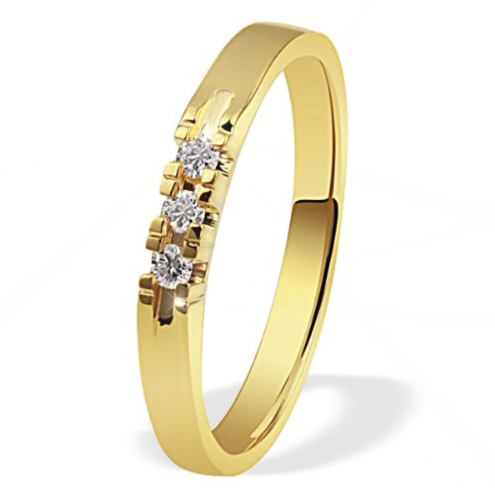 Goldmaid Damen-Ring 585 Gelbgold 3 Brillanten 0,09ct Memoire Me R4716GG 