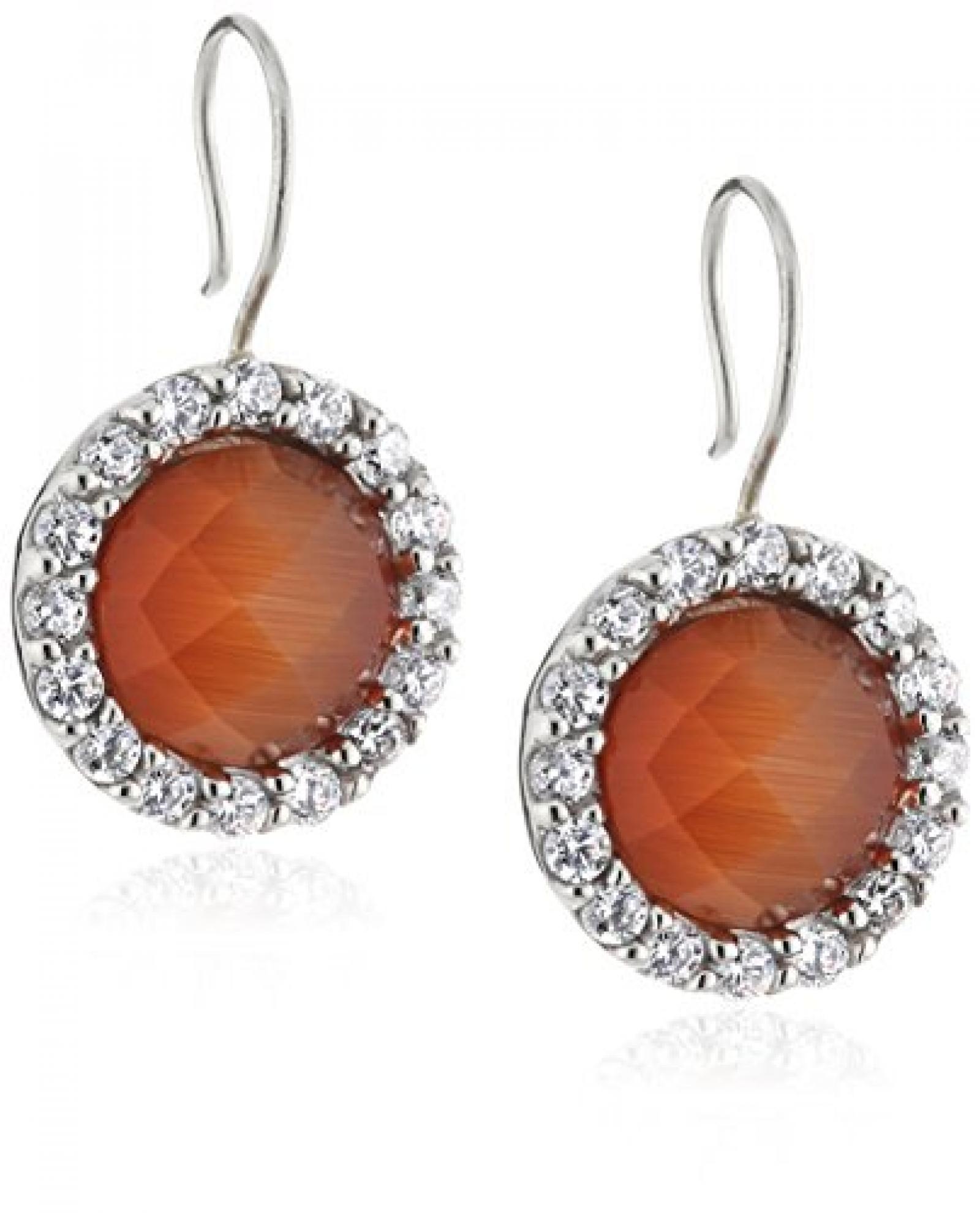 Mike Ellis New York Damen-Ohrh&auml;nger Edelstahl Zirkonia orange D1523C/3 