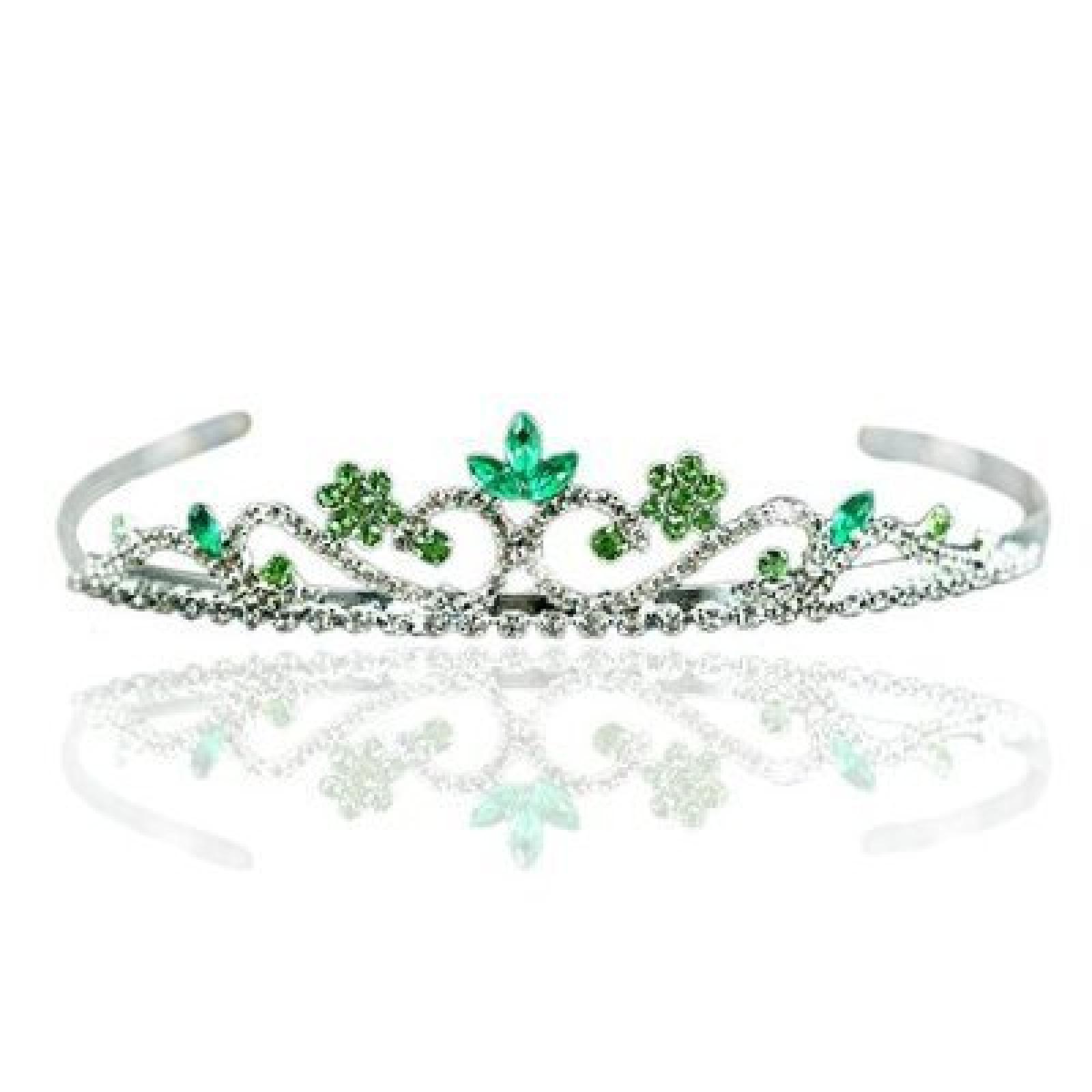 Blumen Ziemlich Hochzeit Grün Kristall Strass Braut Diadem Tiara Blumen Ziemlich Hochzeit Grün Kristall Strass Braut Diadem Tiara