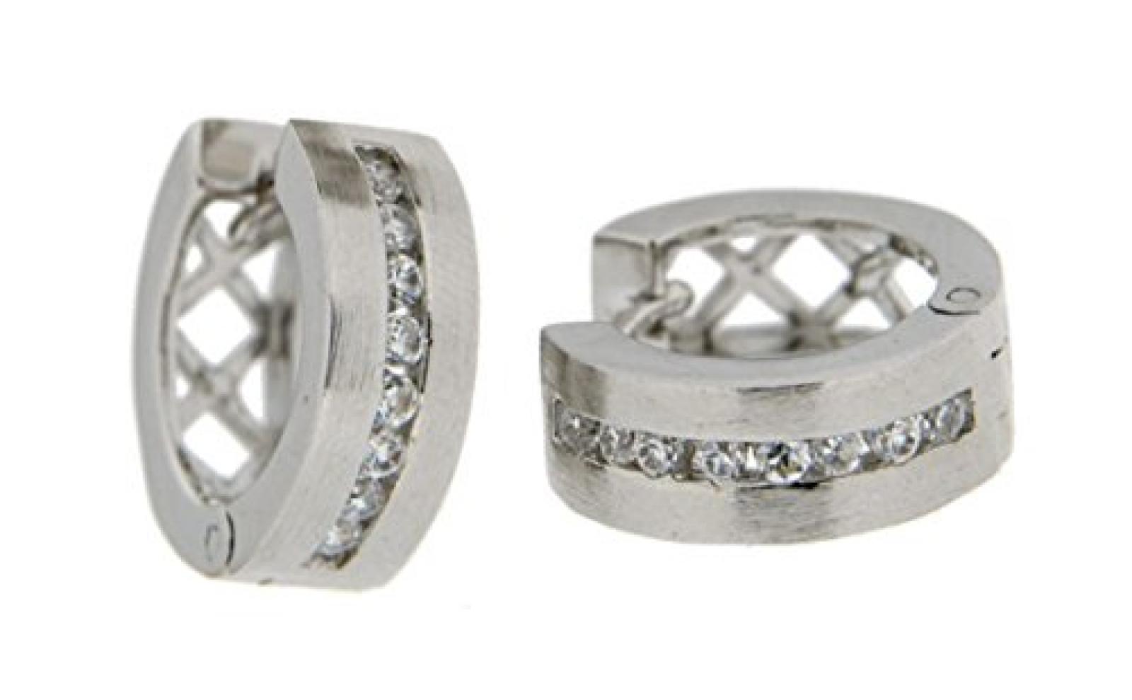 Kettenworld Damen-Creolen mit Zirkonia rhodiniert 261884 Kettenworld Damen-Creolen mit Zirkonia rhodiniert 261884