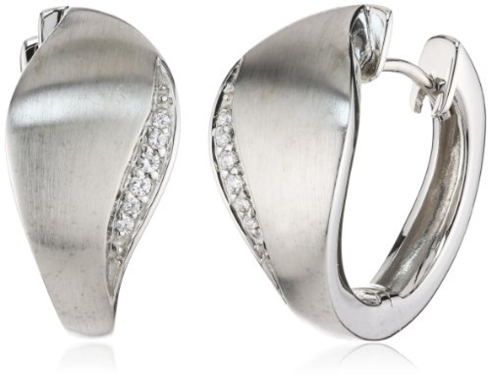 Viventy Damen-Creolen 925 Sterling Silber mit 12 Zirkonia in weiss 763994 