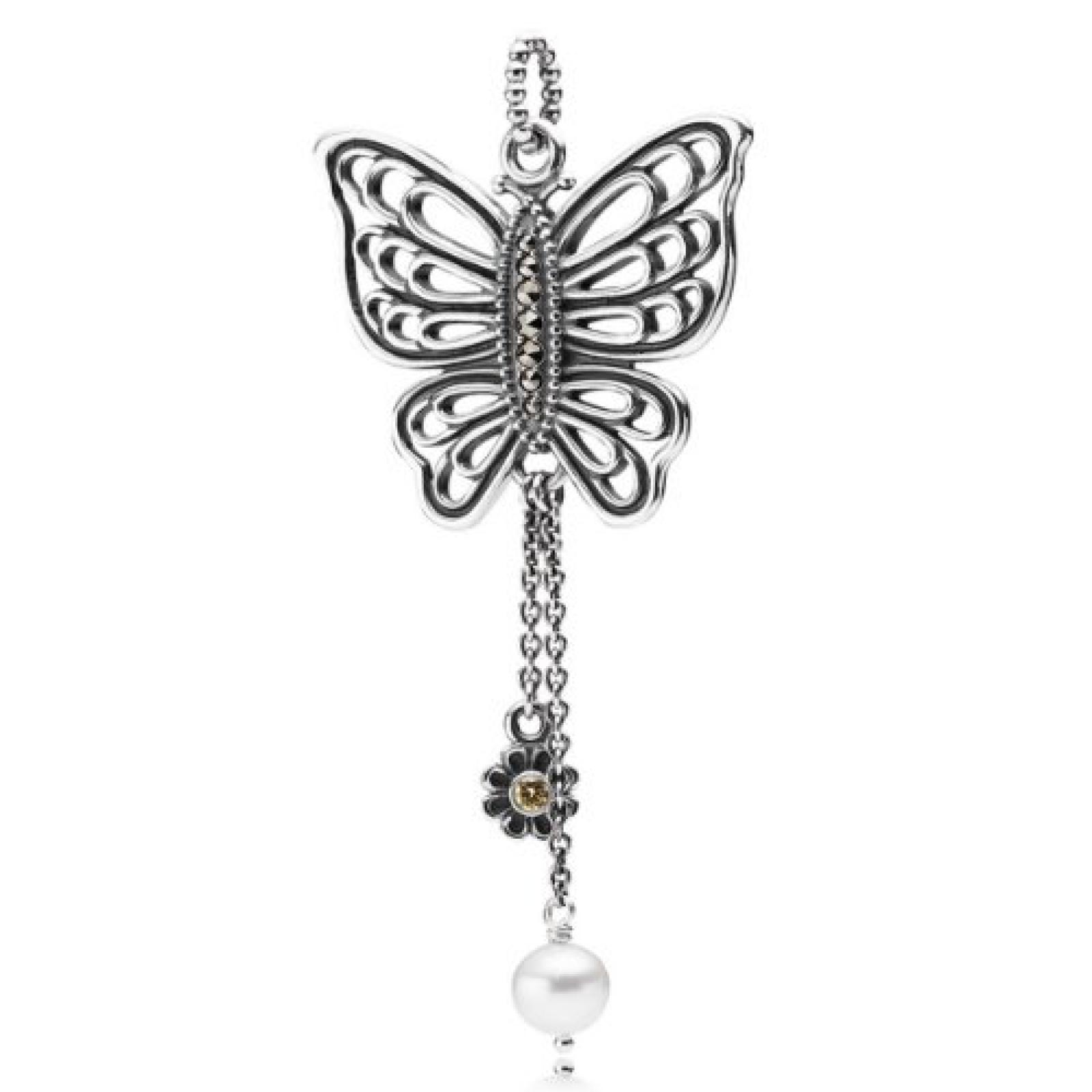 Pandora Pandora 390352CCZ Schmetterling Ketten-Anhaenger Silber Perle / Pendant 
