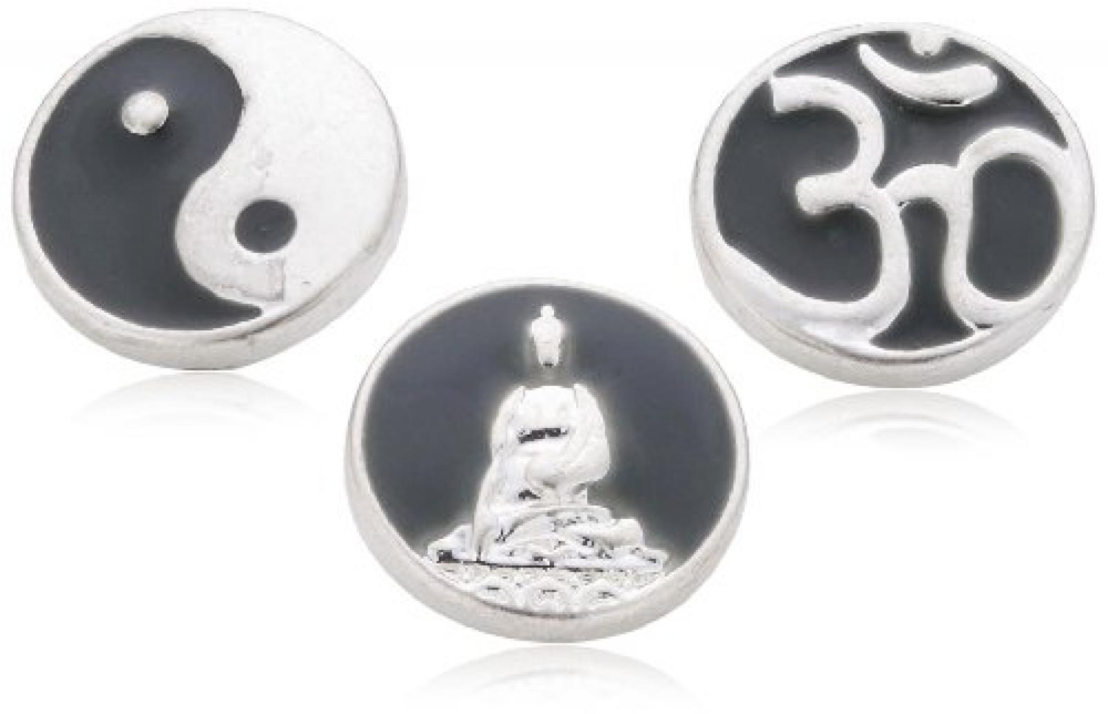 Pilgrim Jewelry Damen-Charm Messing Druckknopf aus der Serie Snap versilbert,grau 1 cm 431320012 Pilgrim Jewelry Damen-Charm Messing Druckknopf aus der Serie Snap versilbert,grau 1 cm 431320012