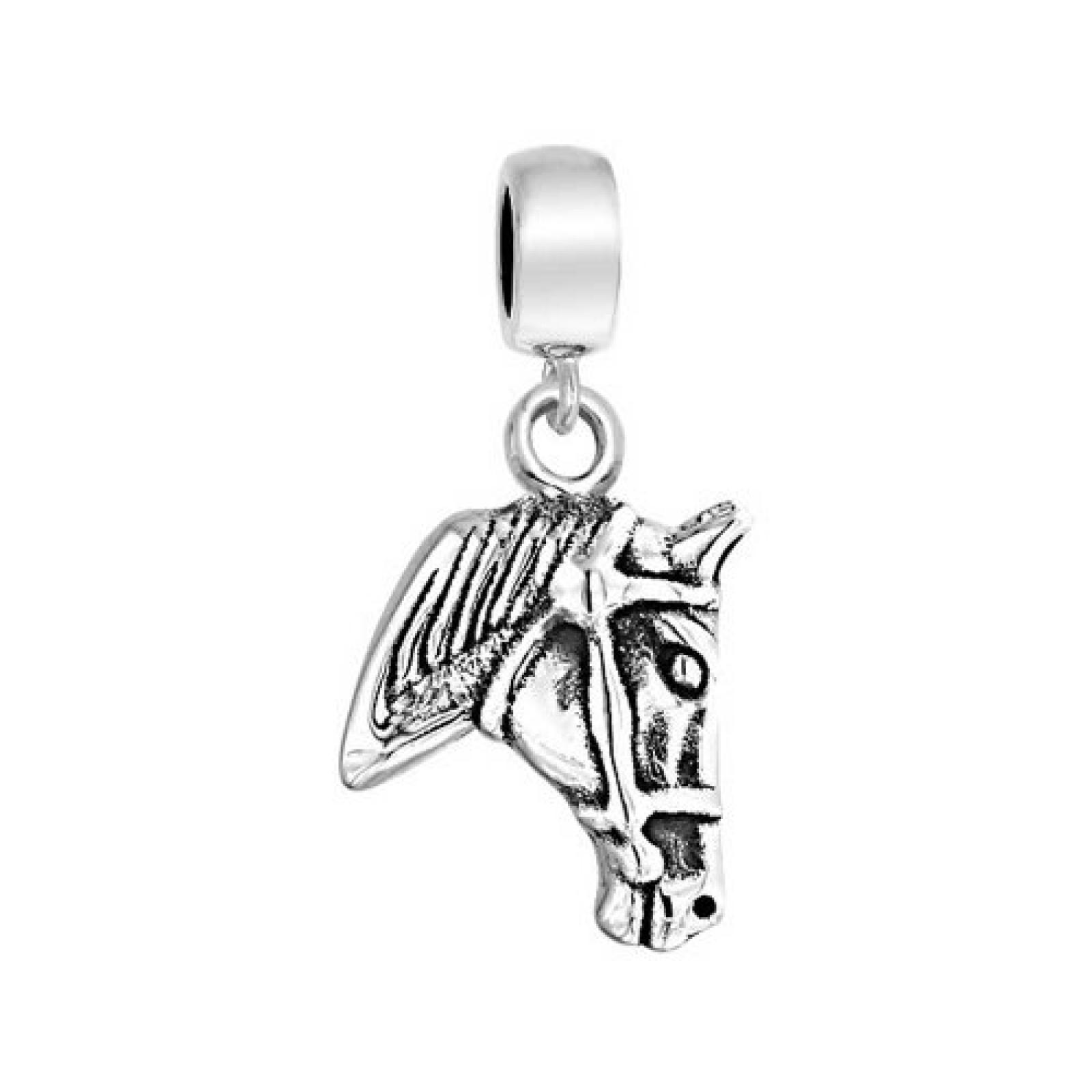 Bling Jewelry 925er Sterling Springreiten Pferd Kopf baumeln Sie Charm Passend zu Pandora Bead Bling Jewelry 925er Sterling Springreiten Pferd Kopf baumeln Sie Charm Passend zu Pandora Bead