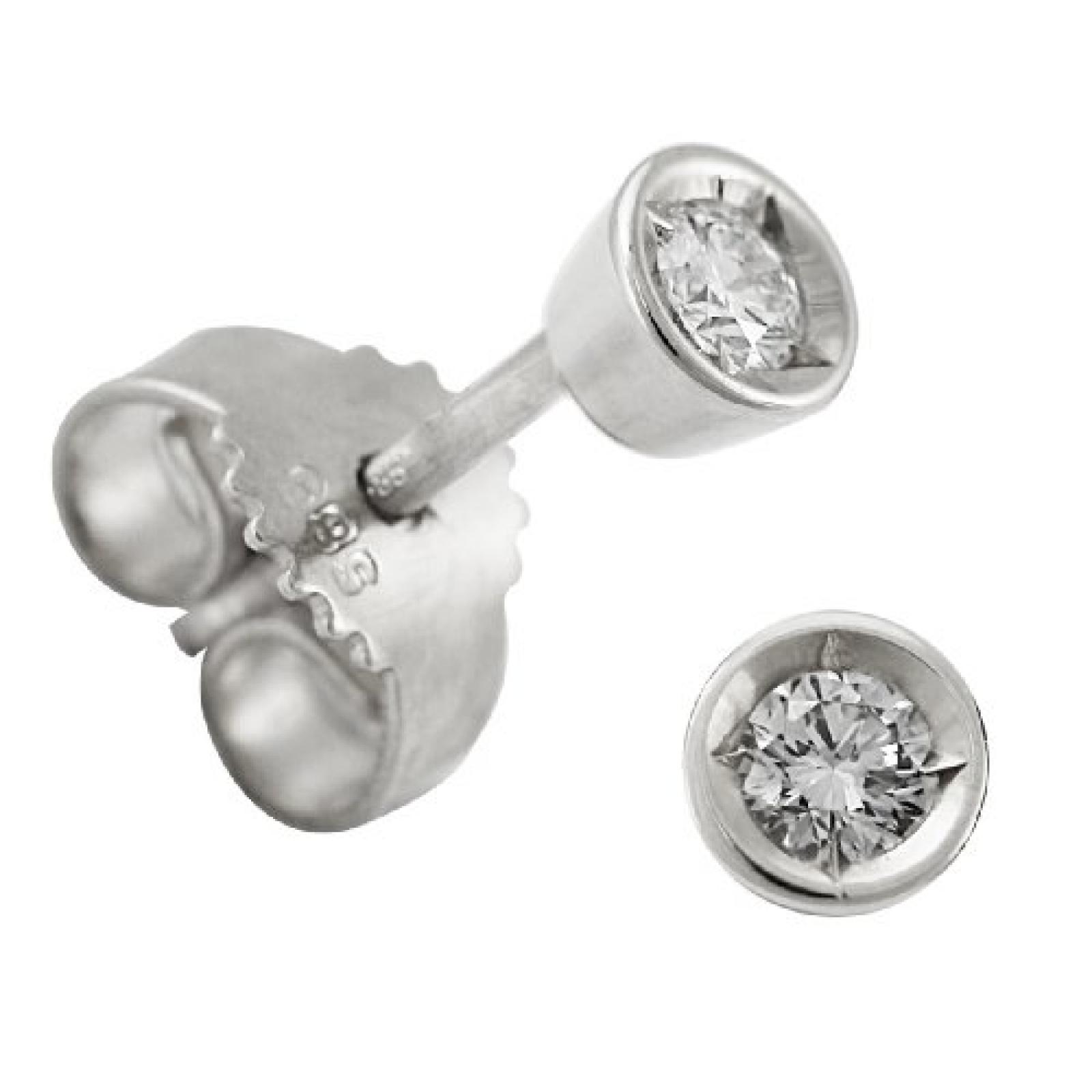 Bella Donna Damenohrstecker 585/000 Wei&szlig;gold 2 Brillanten zus.ca. 0,10ct. wei&szlig; lupenrein 634794 