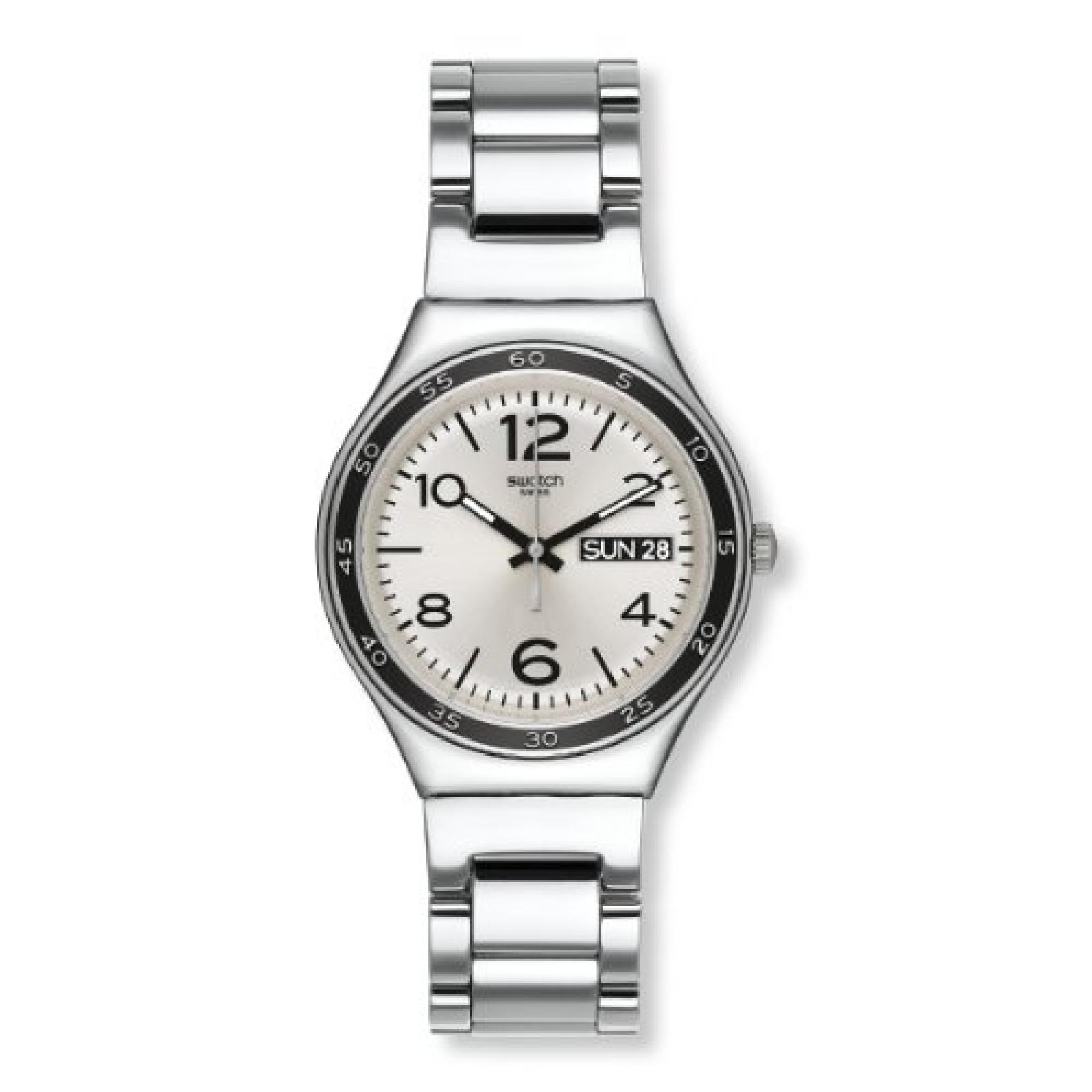 Swatch Unisex-Armbanduhr Classic Grey Shirt Analog Quarz Edelstahl YGS766G Swatch Unisex-Armbanduhr Classic Grey Shirt Analog Quarz Edelstahl YGS766G