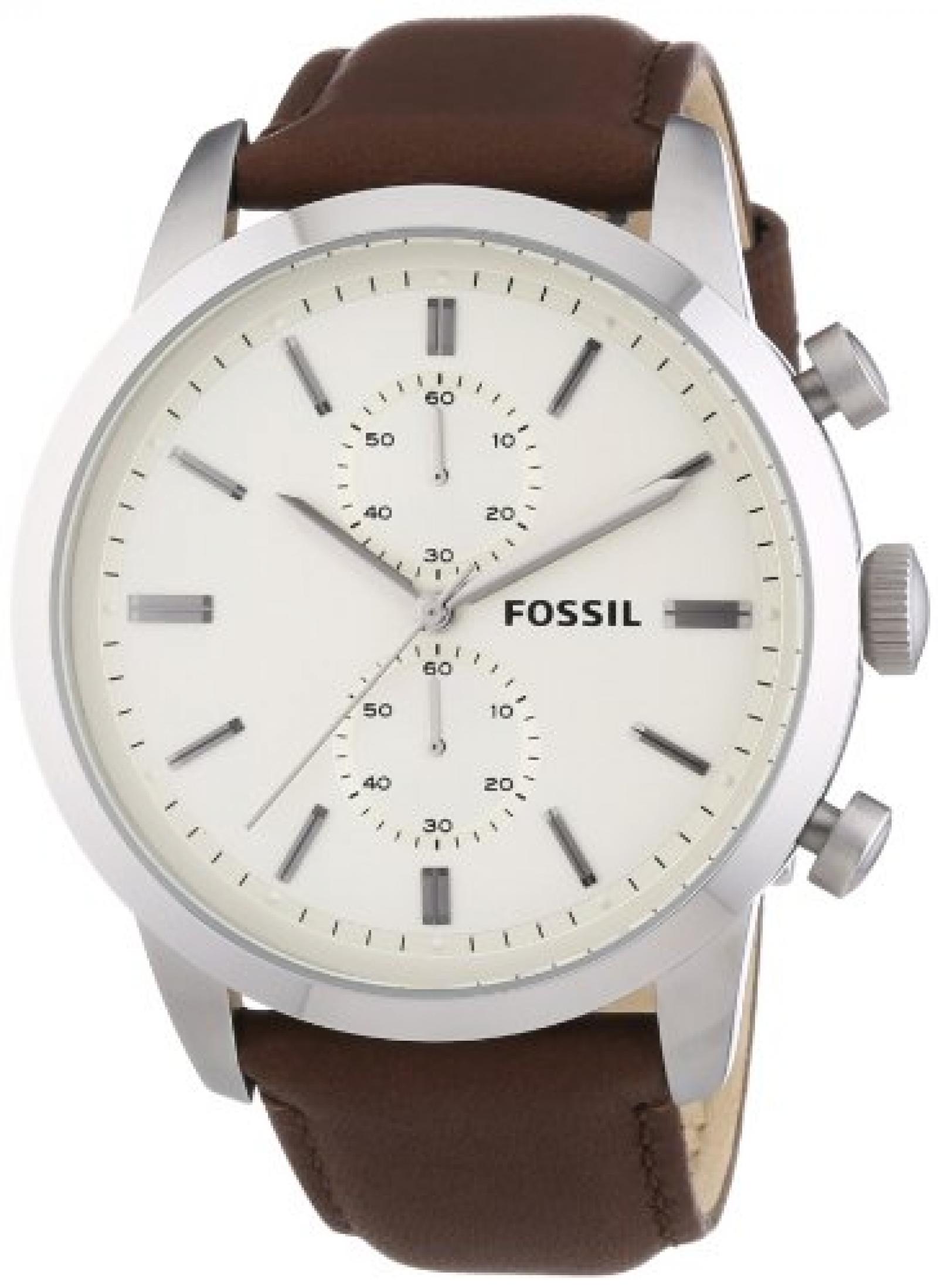 Fossil Herren-Armbanduhr XL Townsman Chronograph Quarz Leder FS4865 
