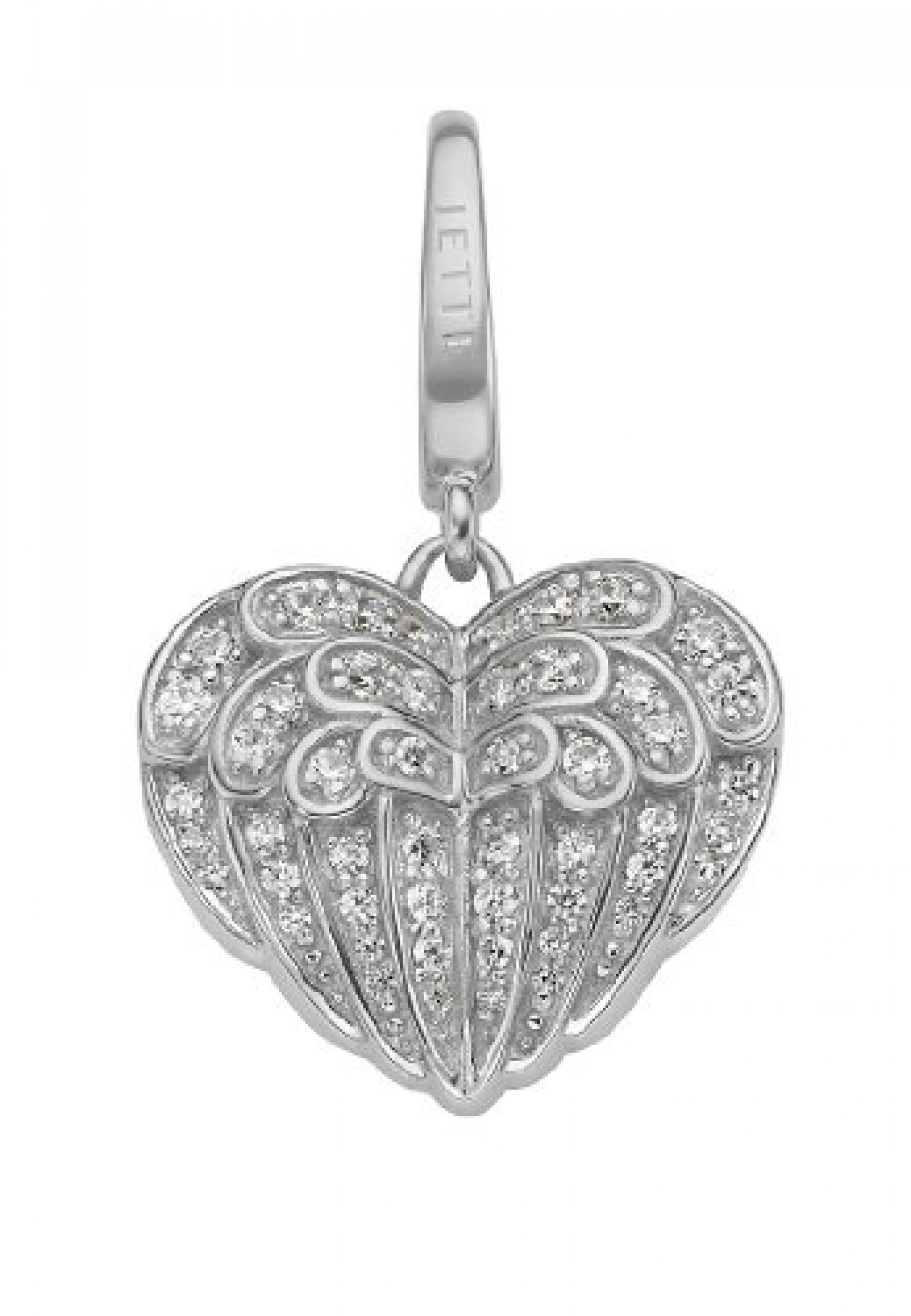 JETTE Charms Damen-Charm CHARM 925er Silber 50 Zirkonia One Size, silber 