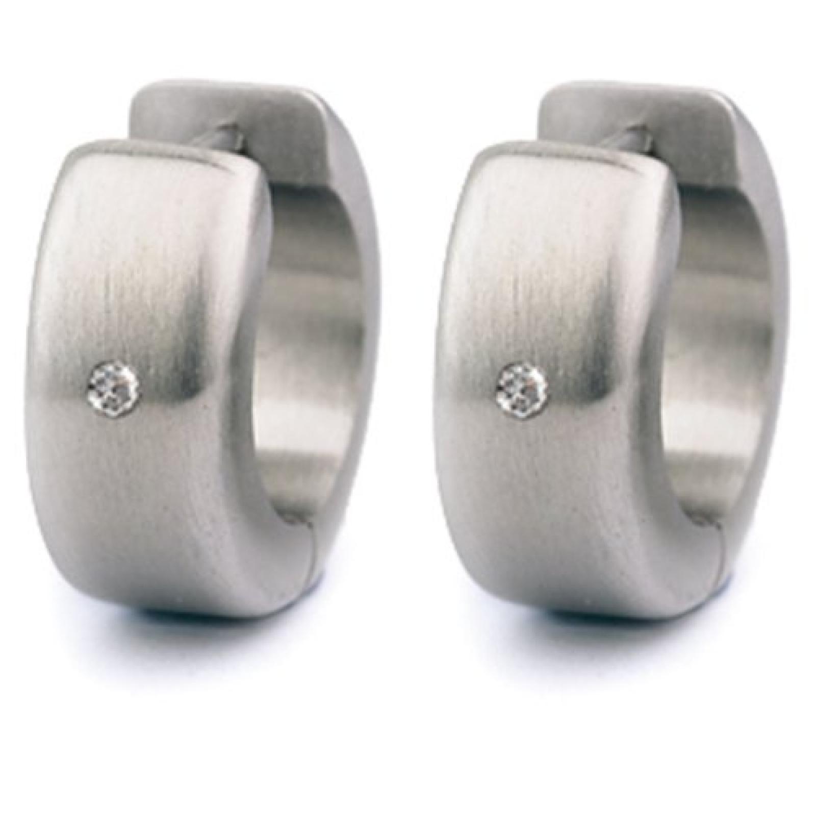 Monomania Damen-Creolen Edelstahl 2 Diamanten 0,04 ct weiß 15 mm 30062 Monomania Damen-Creolen Edelstahl 2 Diamanten 0,04 ct weiß 15 mm 30062