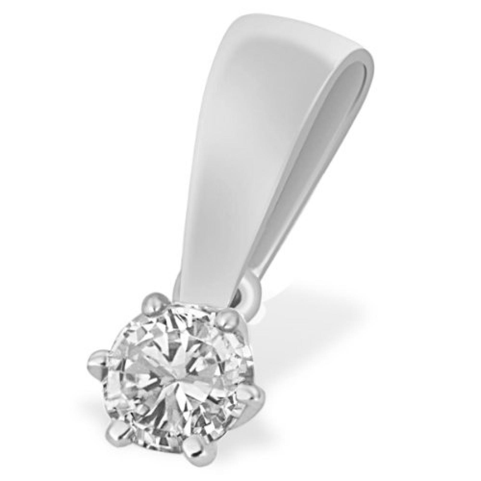 Goldmaid Damen-Anh&auml;nger Diamant Solit&auml;r 6er-Stotzen 585 Wei&szlig;gold 1 Brillant 0,20 ct. So A3988WG 