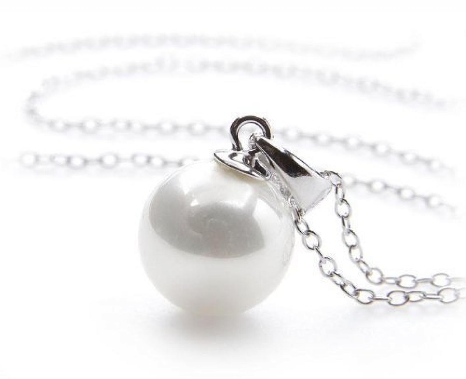 Silvity Pearls Silvity Wundersch&ouml;ner 925 Sterling Silber S&uuml;&szlig;wasser-Perlen Damen - Anh&auml;nger + Kette Wei&szlig; 9.0- 9.5 mm 109804-23 