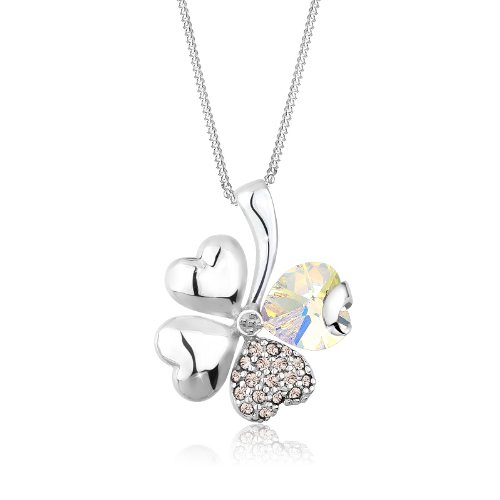 Elli Damen-Halskette mit Kleeblatt-Anh&auml;nger 925 Sterling Silber L&auml;nge 45cm 0102841213_45 