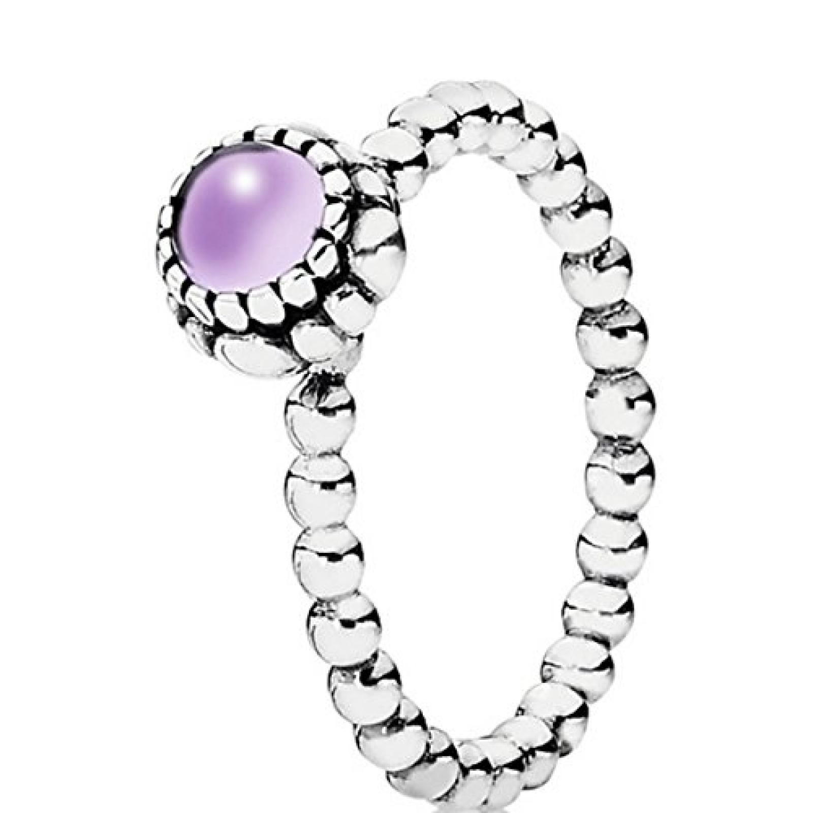 Pandora Damen-Ring 925 Silber Amethyst lila 190854AM 