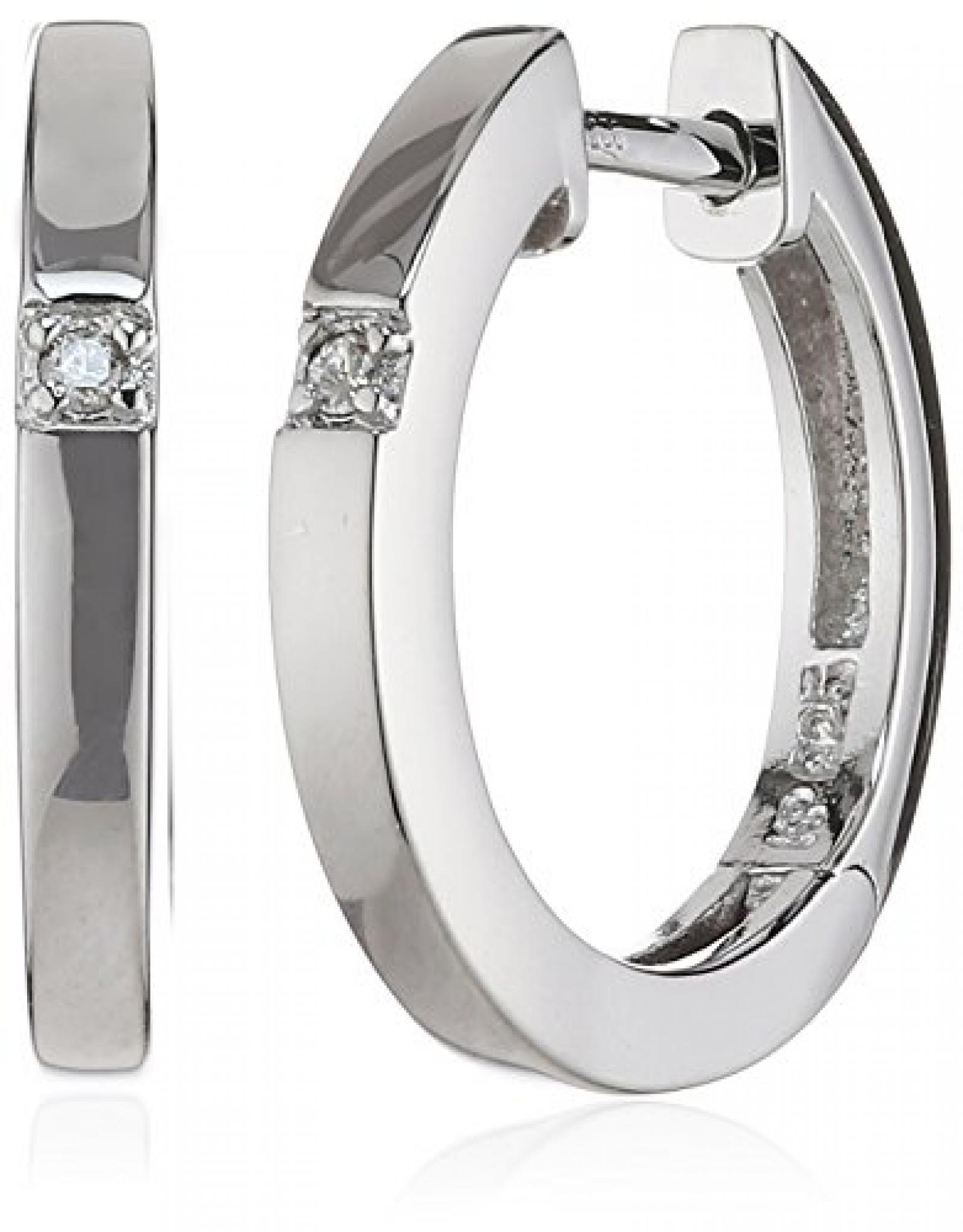 Celesta Damen-Creolen 925 Sterling Silber 2x Diamanten 0.02 ct. 360210173 Celesta Damen-Creolen 925 Sterling Silber 2x Diamanten 0.02 ct. 360210173