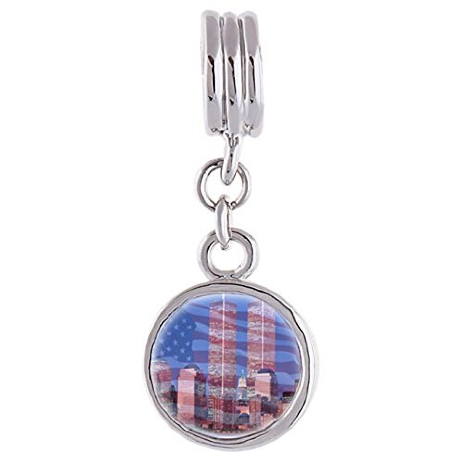 loyallove amerikanischen Twin Towers Foto Blume baumeln European Beads 
