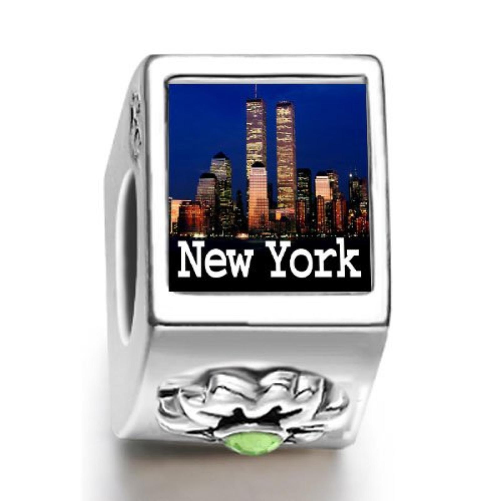 die Nacht in New York City August birthstone Foto Blume European Bead 