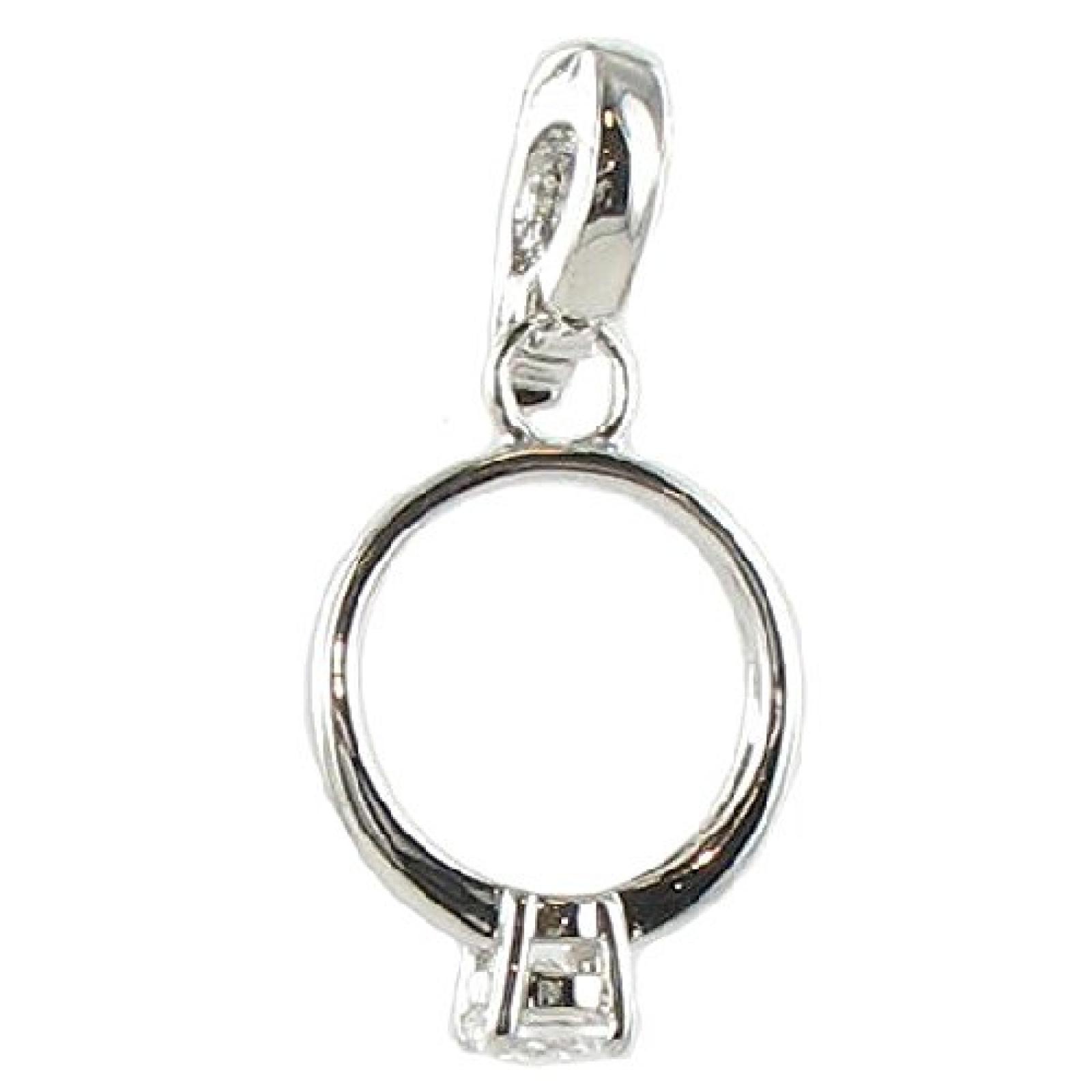 Quiges, Eligo Charms Versilbert Ring mit Kristall Zirkonia Anhänger kompatibel mit Viventy/Fossil 5mm LederArmbänder Quiges, Eligo Charms Versilbert Ring mit Kristall Zirkonia Anhänger kompatibel mit Viventy/Fossil 5mm LederArmbänder