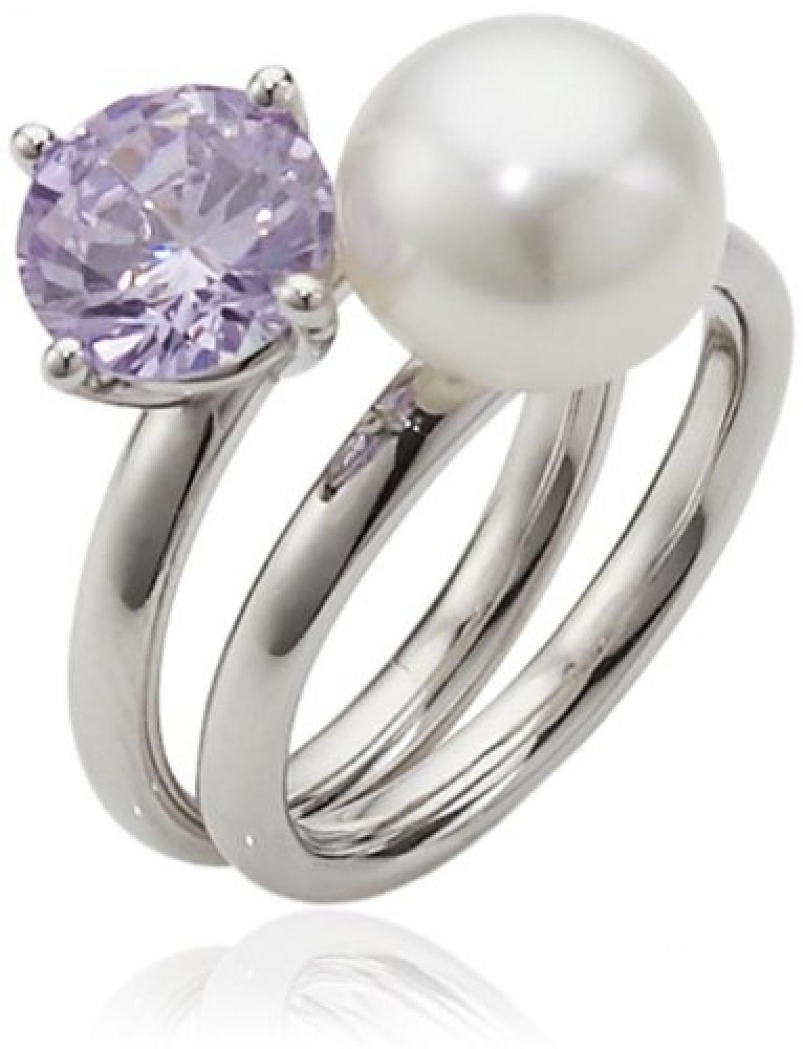 Adriana Damen-Ring Süßwasser Zuchtperlen purple rain 925 Sterling-Silber Rainbow RAR-V-Gr.54 