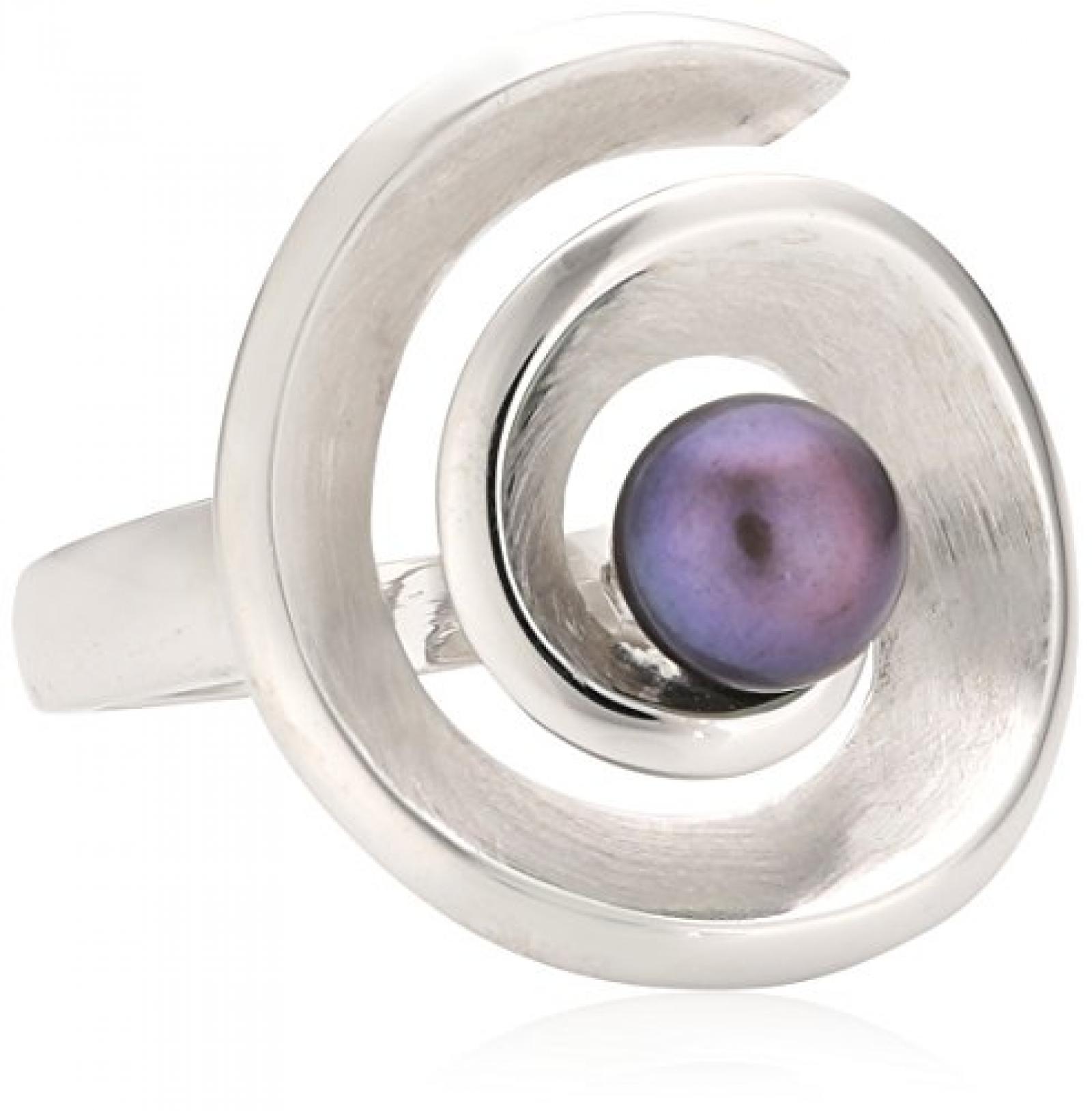 Zeeme Damen-Ring 925 Sterlingsilber S&uuml;&szlig;wasserzuchtperle schwarz 273270751-1-054 