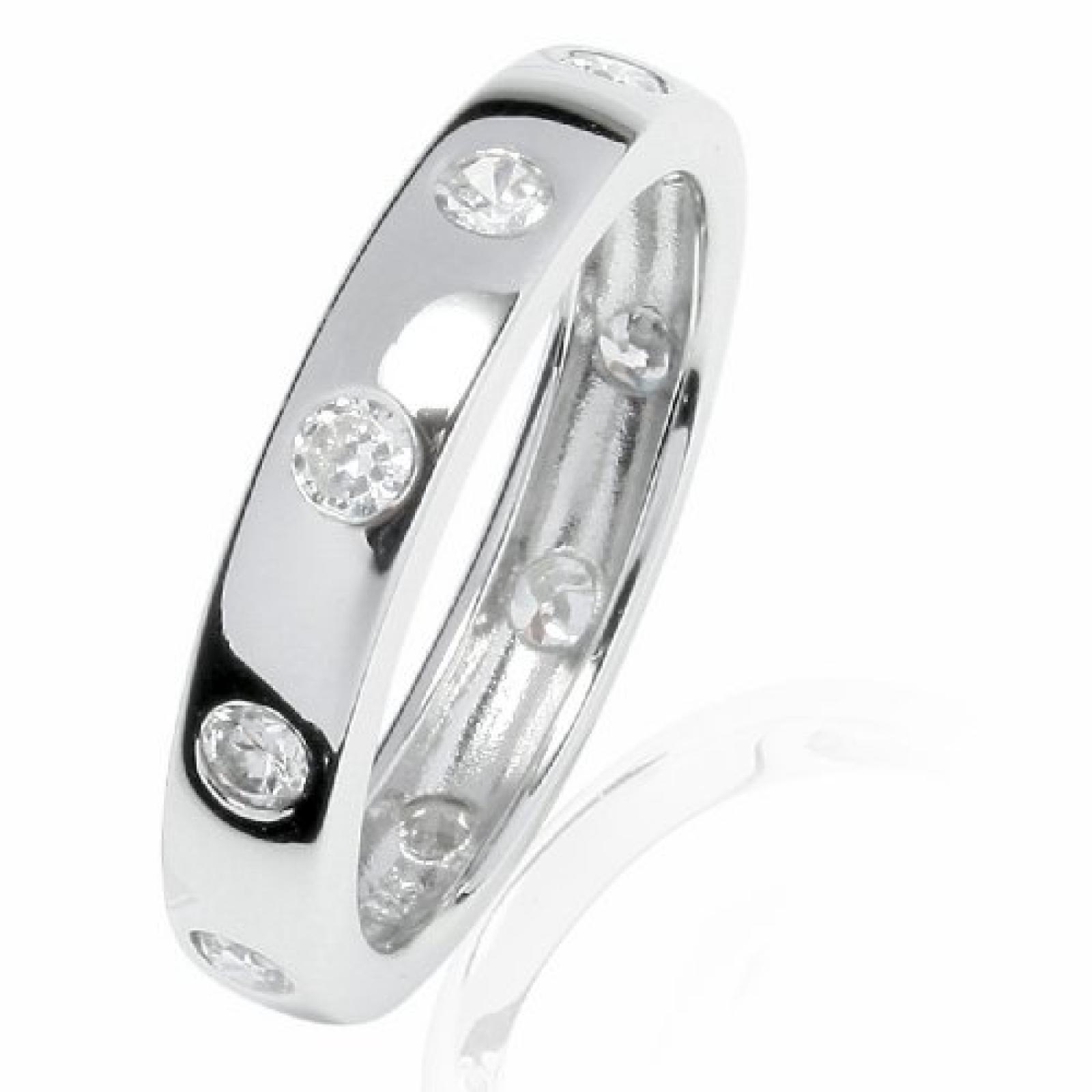 RAFAELA DONATA 925/- Sterling Silber rhodiniert Ring mit Zirkonia weiß 