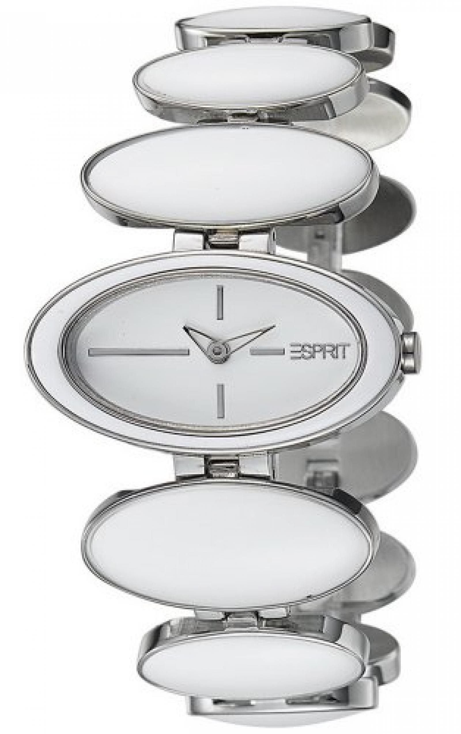 Esprit Damen-Armbanduhr Serpentin Rock White Analog Quarz Edelstahl ES103802001 