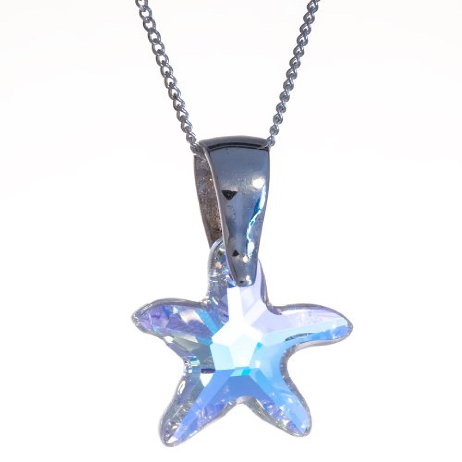 Bella Carina Damen Anh&auml;nger mit Original Swarovski Elements Seestern, crystal AB, 925 Sterling Silber 
