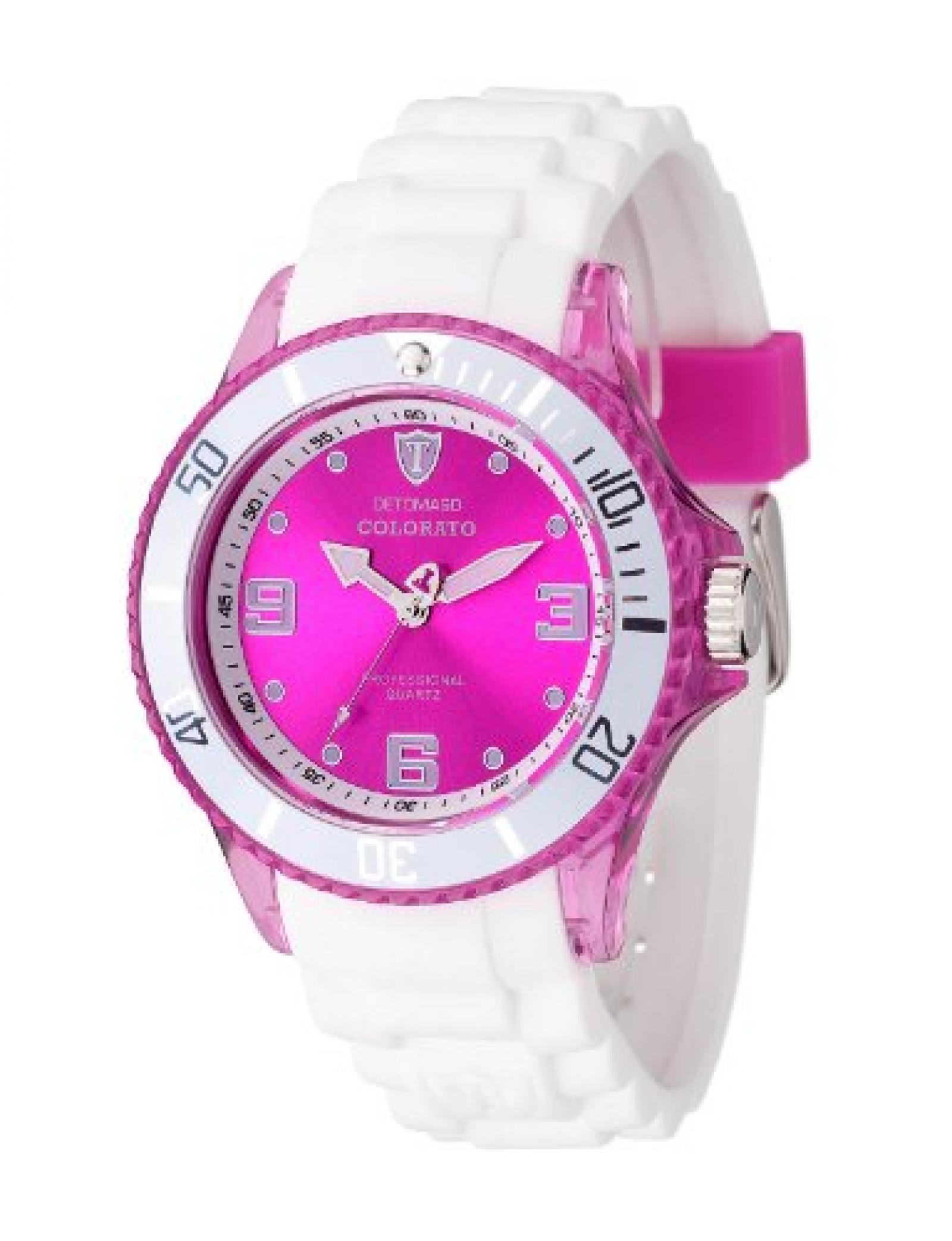 Detomaso Unisex-Armbanduhr COLORATO Pink Transparent Trend Analog Quarz Silikon DT2051-C Detomaso Unisex-Armbanduhr COLORATO Pink Transparent Trend Analog Quarz Silikon DT2051-C