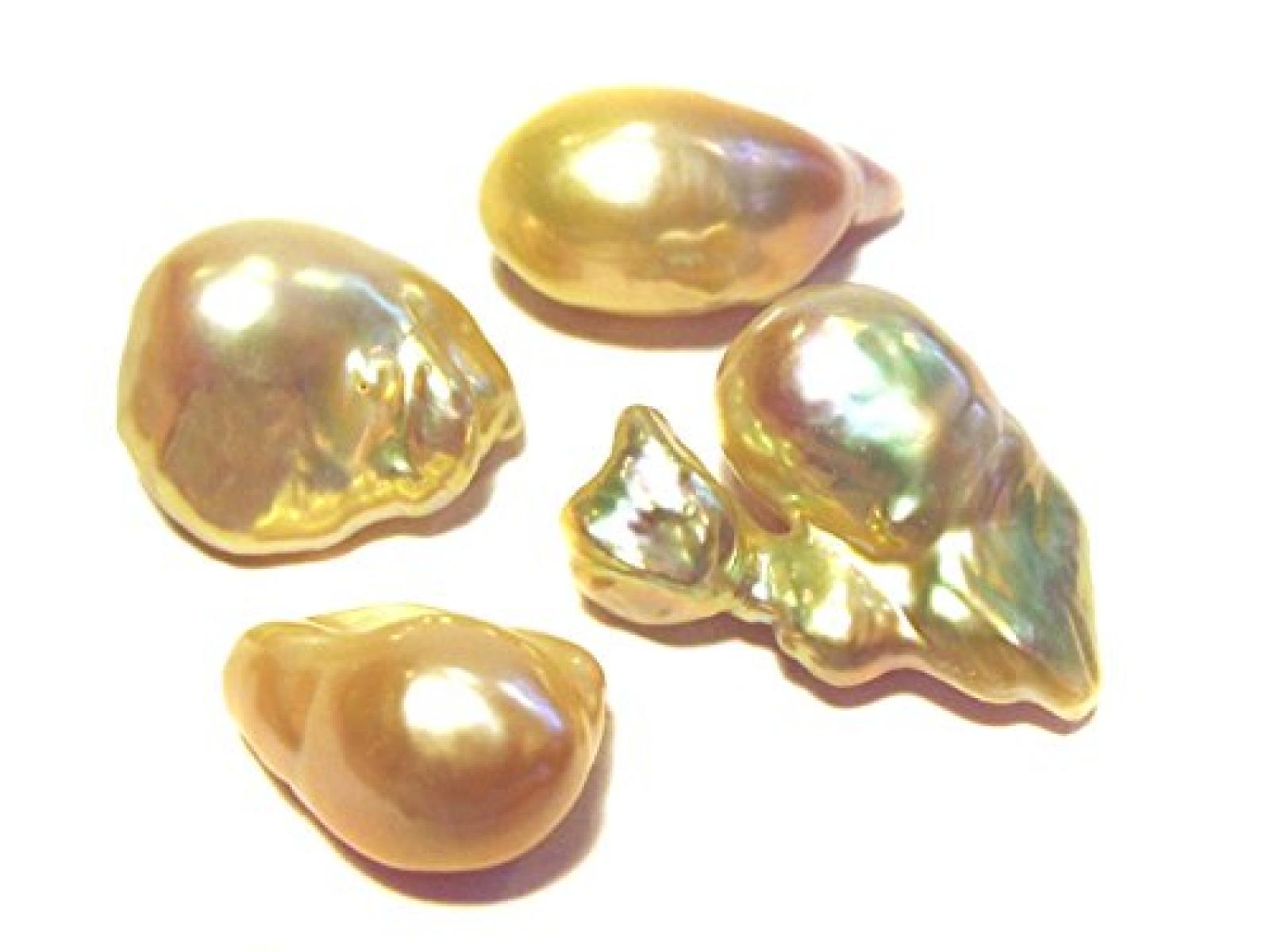 ( 1 Stück * ) lose Perle / Cabochon Sueßwasserperle AA 15 - 20mm , Freeform natur mit Kern ( lose Perlen ) 