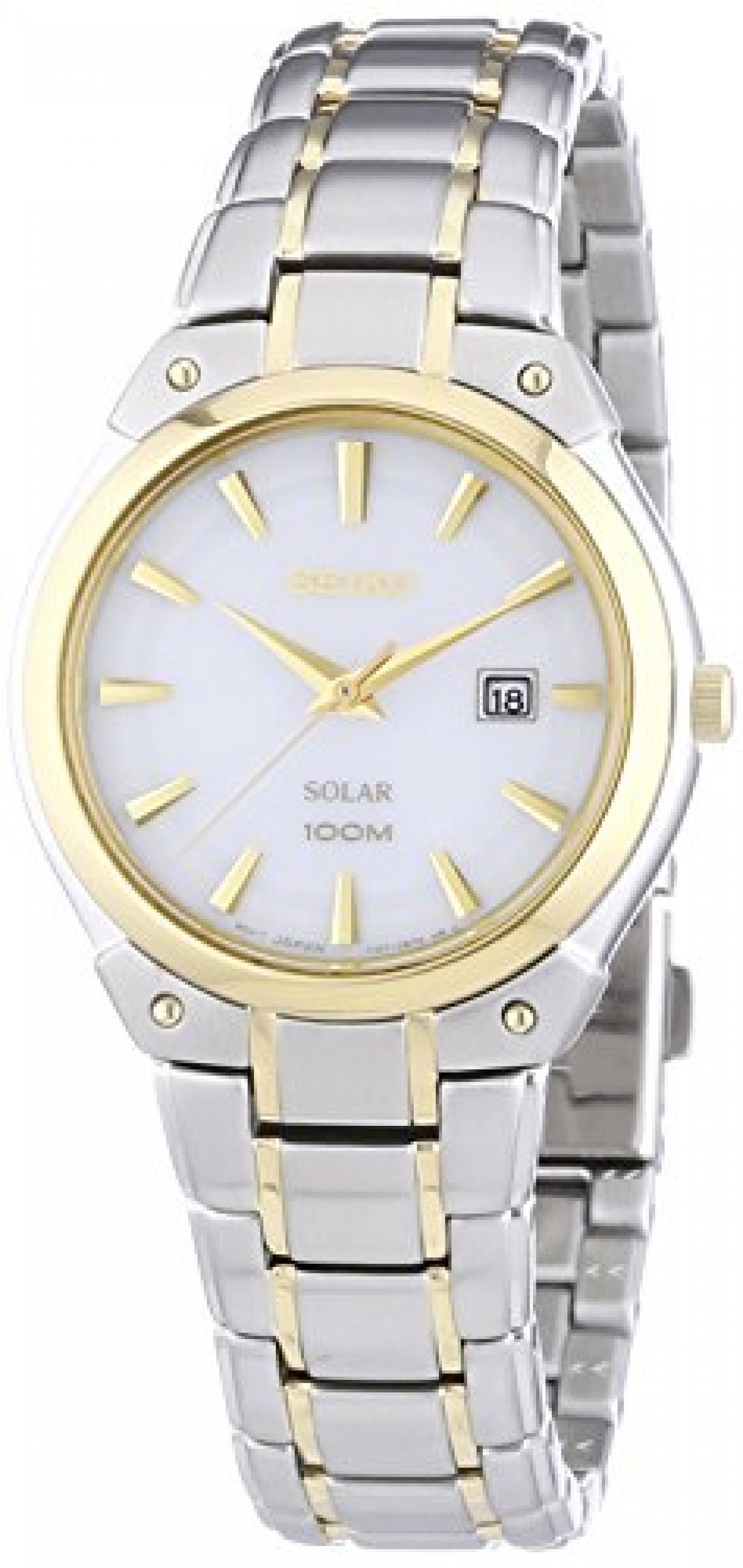 Seiko Damen-Armbanduhr XS Solar Analog Edelstahl beschichtet SUT128P1 Seiko Damen-Armbanduhr XS Solar Analog Edelstahl beschichtet SUT128P1