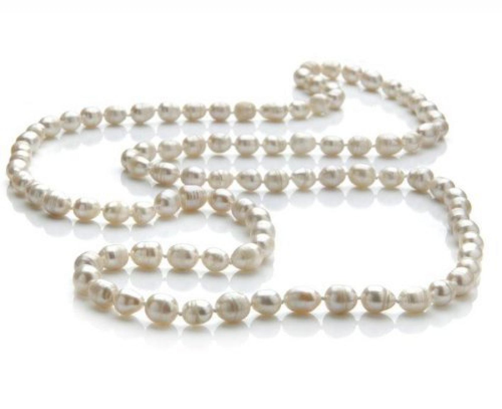 silvity Pearls Silvity Echte Perlenkette aus S&uuml;&szlig;wasserperlen s&uuml;&szlig;wasserperlenkette wei&szlig; 120cm 0,7-10 mm 804210-20 