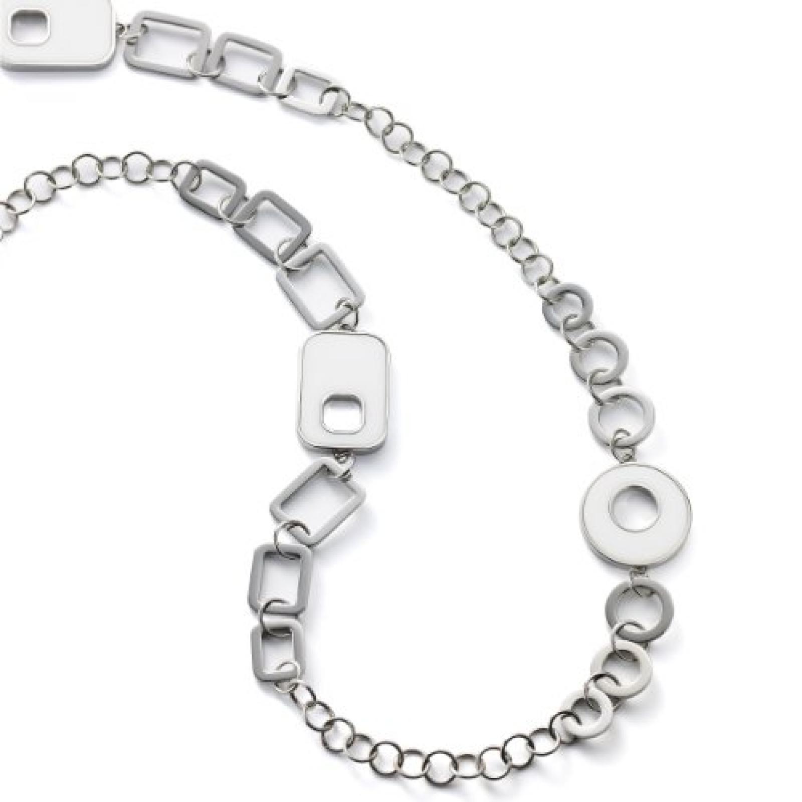 Monomania Damen-Halskette Edelstahl Achat weiß 100 cm 41559 