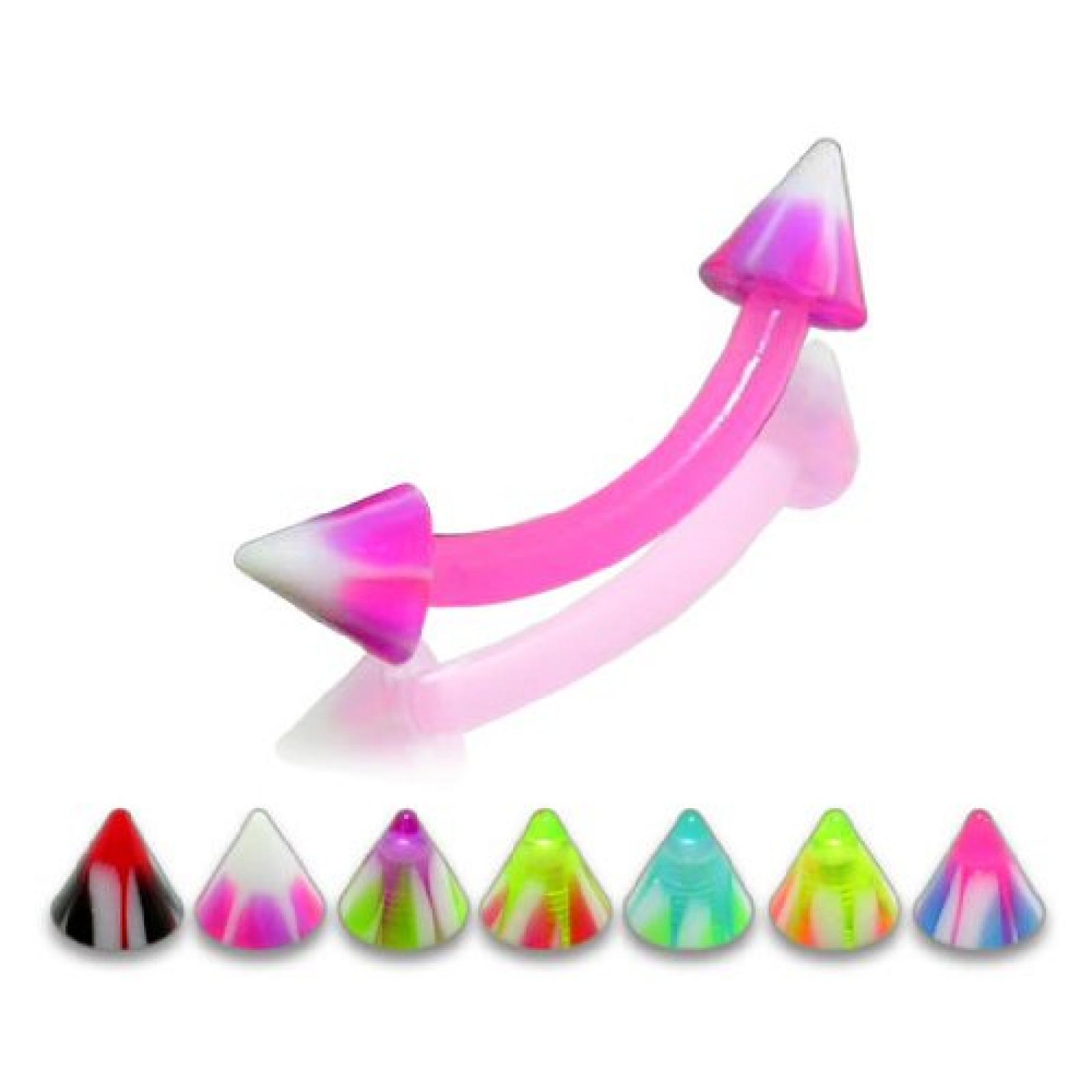 Thuppaki 10 Stück Assorted Farbe Flexible Banane mit 3MM UV Teufels Auge Kegel Augenbrauen Ringe Thuppaki 10 Stück Assorted Farbe Flexible Banane mit 3MM UV Teufels Auge Kegel Augenbrauen Ringe