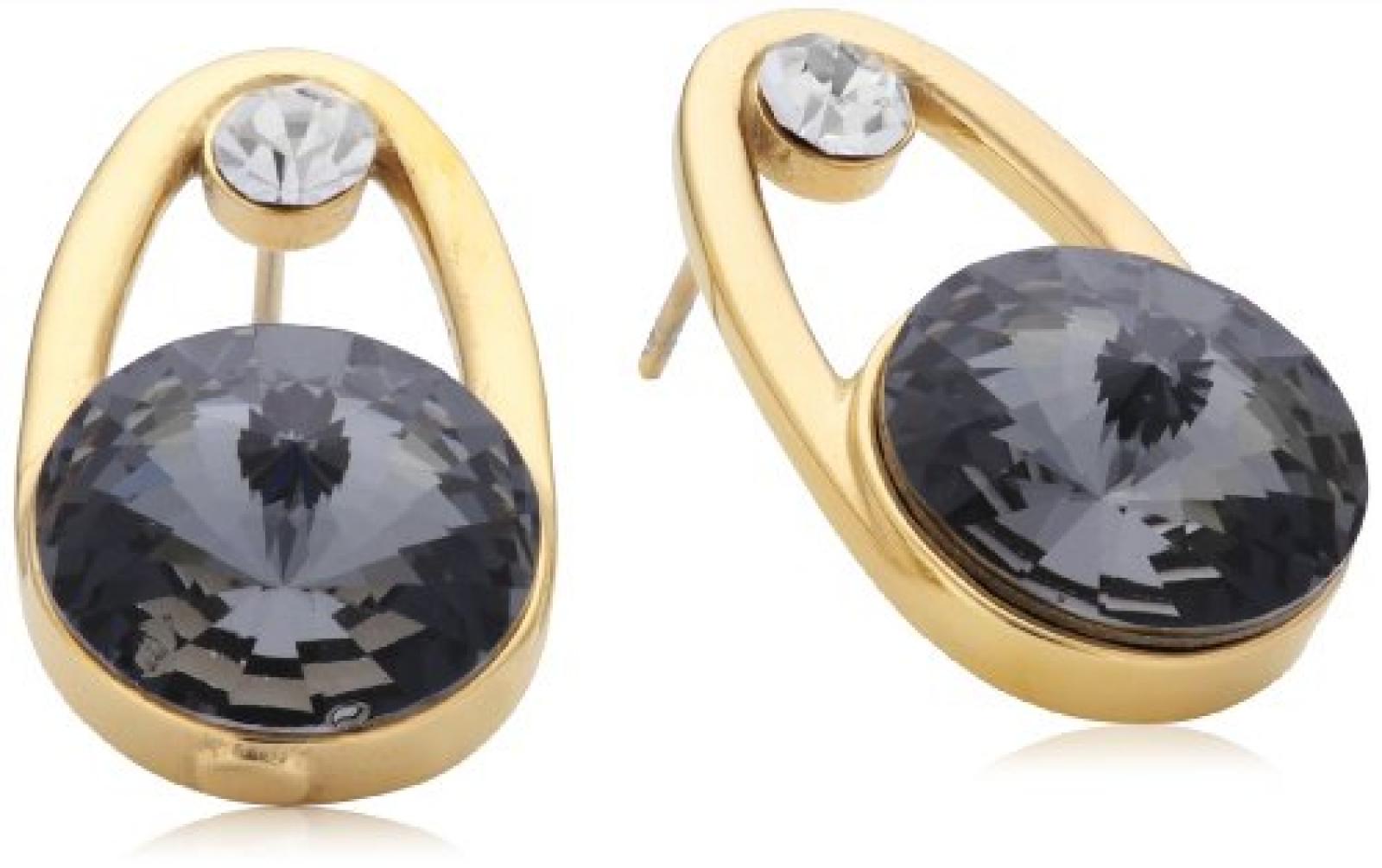 Mike Ellis Damen-Ohrstecker Glas Zirkonia Edelstahl grau CL-23 ear Mike Ellis Damen-Ohrstecker Glas Zirkonia Edelstahl grau CL-23 ear