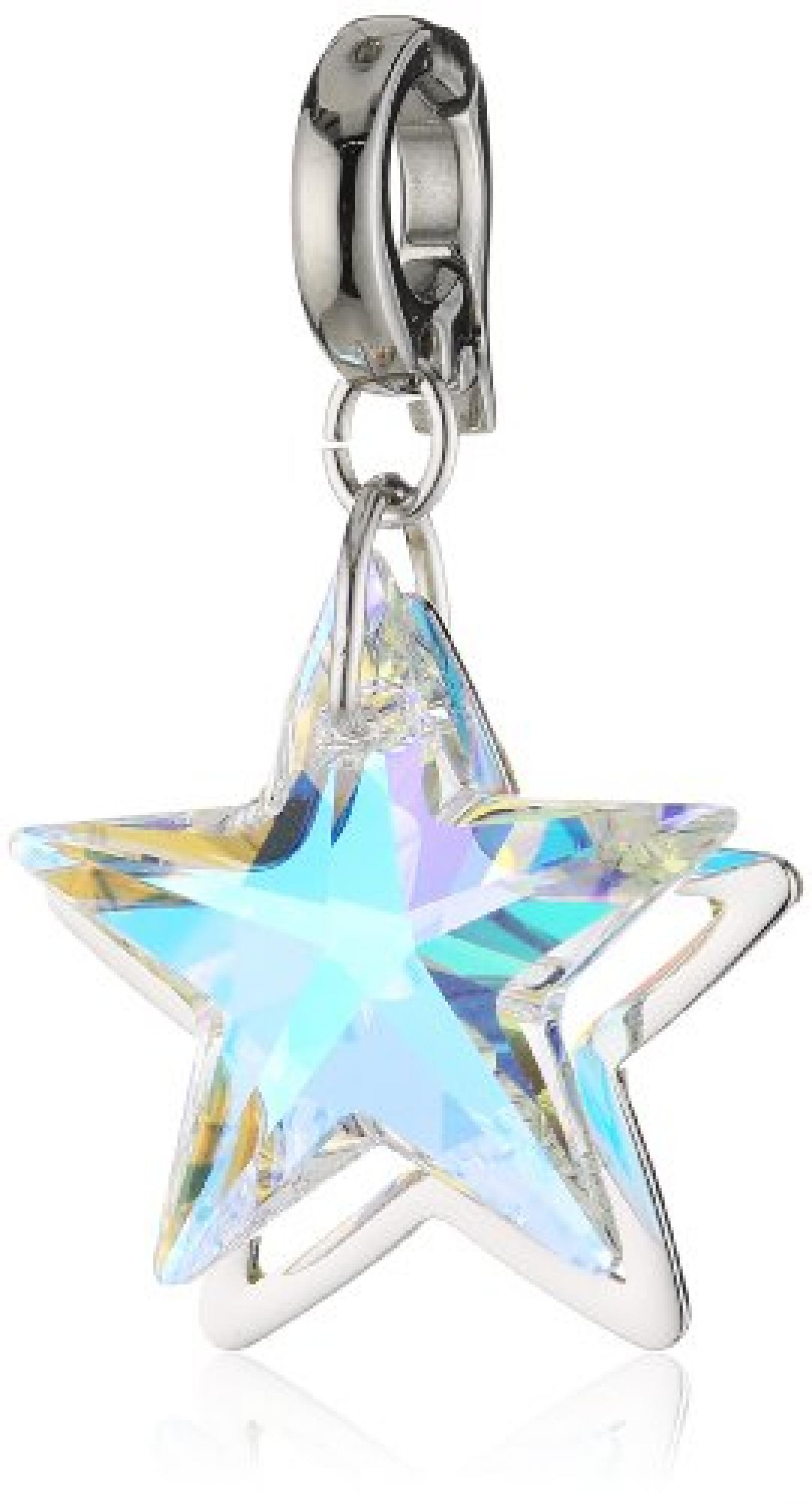 Swarovski Damen-Charm Swarovski-Kristall Metall gelb Double Star rhodiniert 1161142 