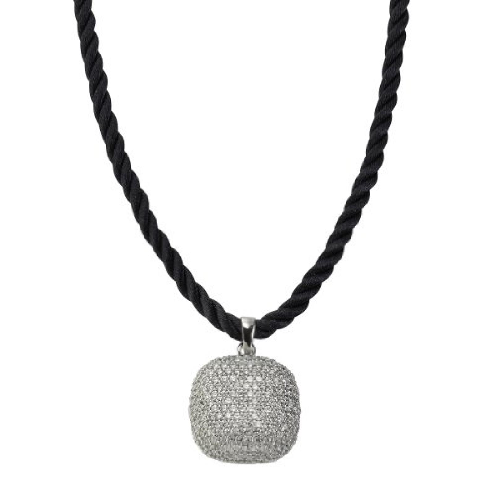 Celesta Damen-Anh&auml;nger mit Textilband 42cm 925 Sterling Silber Zirkonia wei&szlig; 500250575 