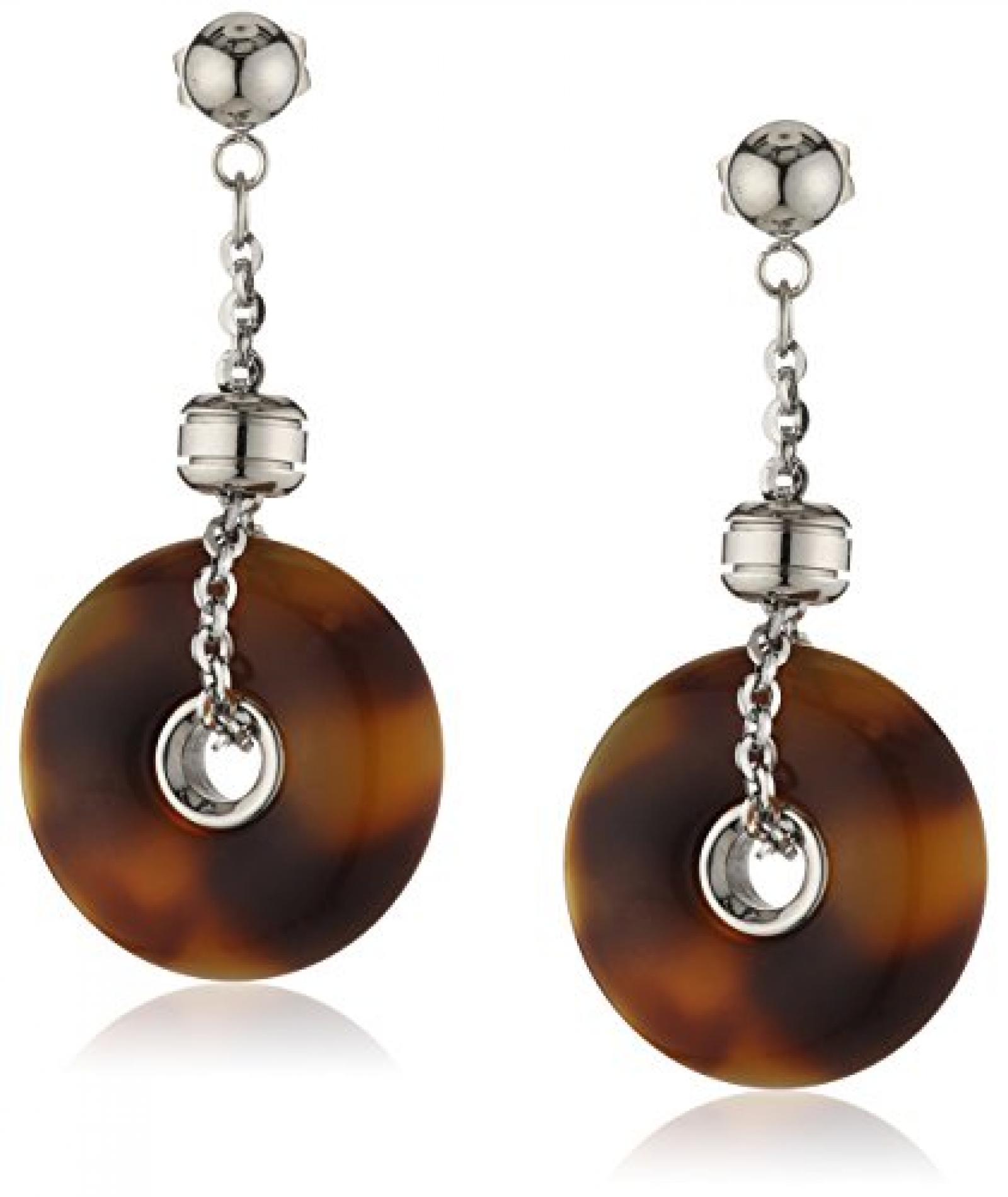 Mike Ellis New York Damen-Ohrhänger Edelstahl Acryl braun K206 IPS Mike Ellis New York Damen-Ohrhänger Edelstahl Acryl braun K206 IPS