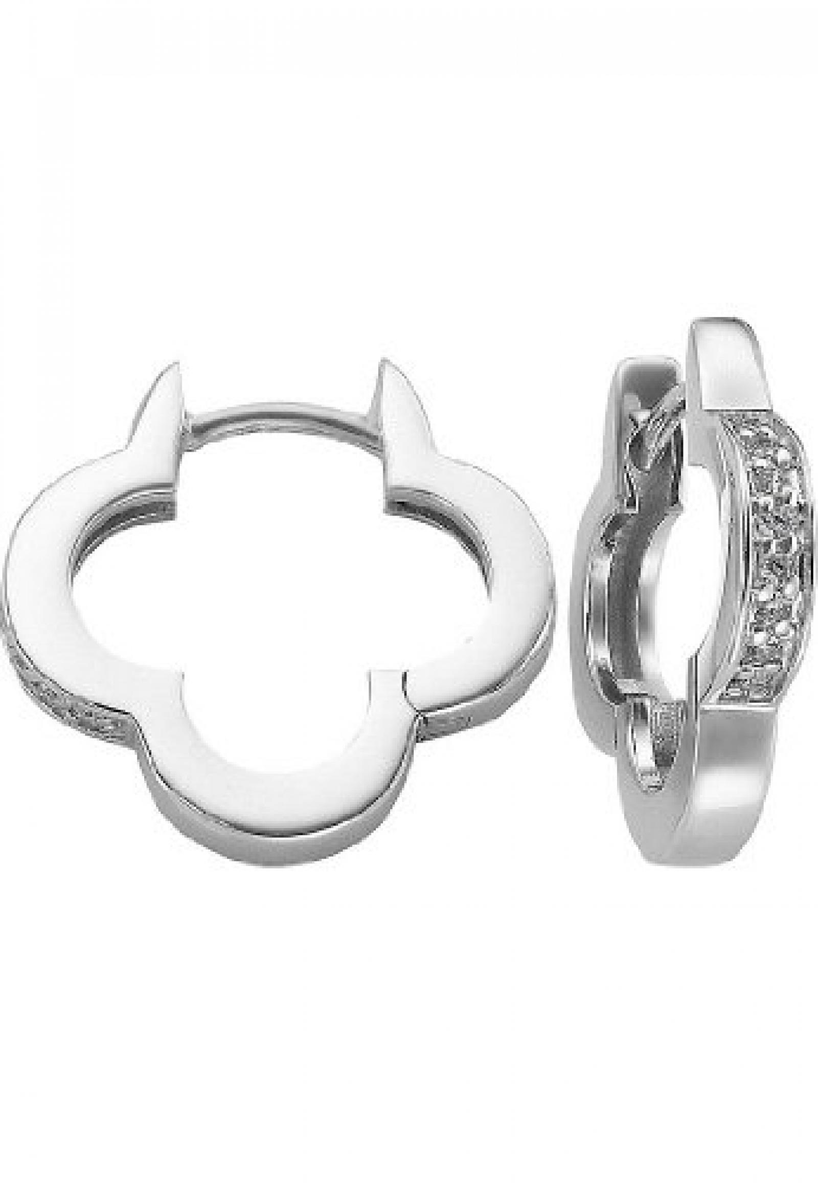 CHRIST Gold Damen-Creole Pure Glam 333er Wei&szlig;gold 16 Zirkonia One Size, wei&szlig;gold 