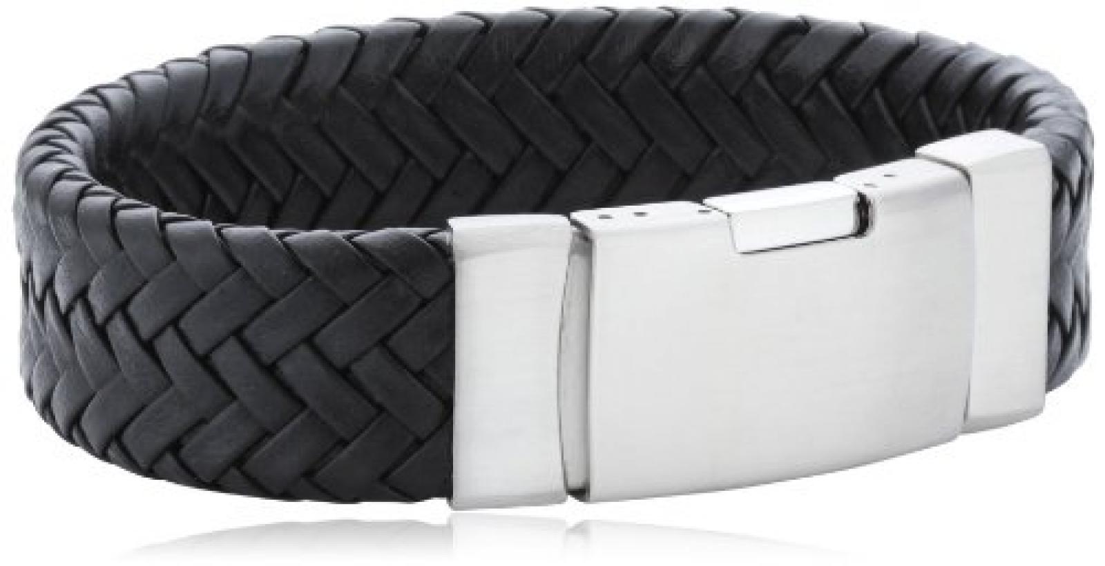 s.Oliver Herren Armband Edelstahl Leder 21.5 cm 455275 s.Oliver Herren Armband Edelstahl Leder 21.5 cm 455275