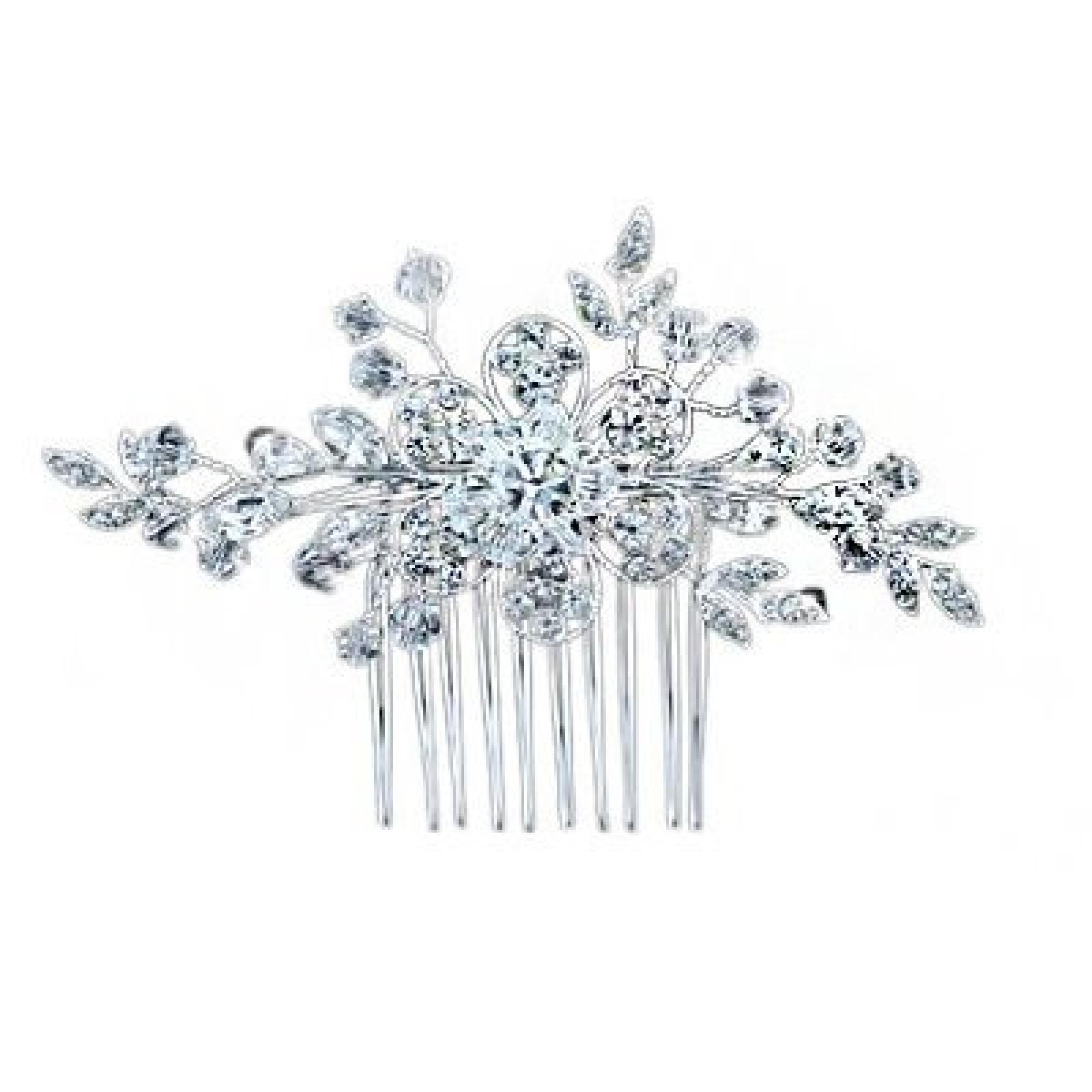 Handgefertigte Strass Kristall Blumen Hochzeit Haarkamm Haarschmuck 