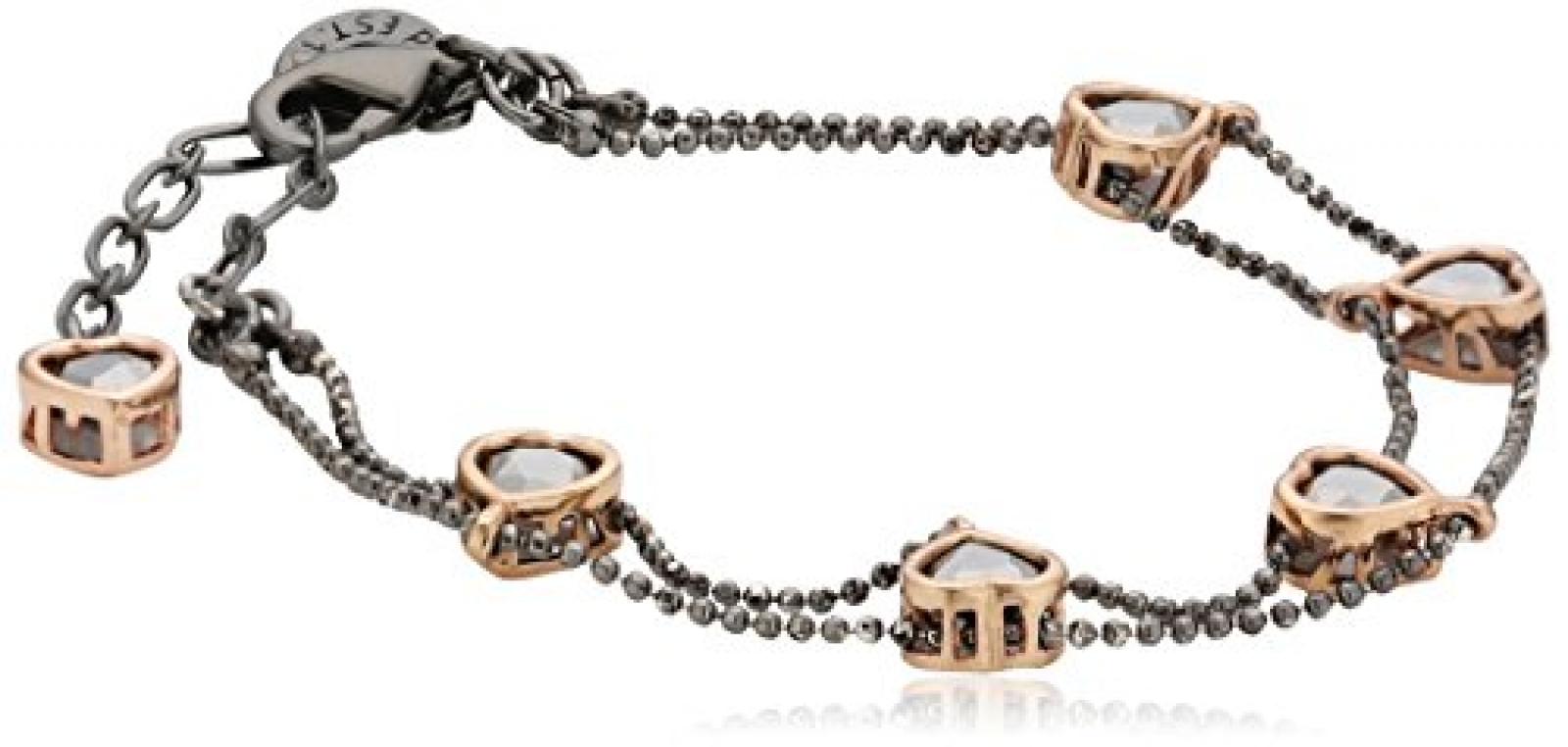 Pilgrim Jewelry Damen-Armband aus der Serie Adoration ros&eacute;gold beschichtet hematite beschichtet 16.5 cm 161314102 